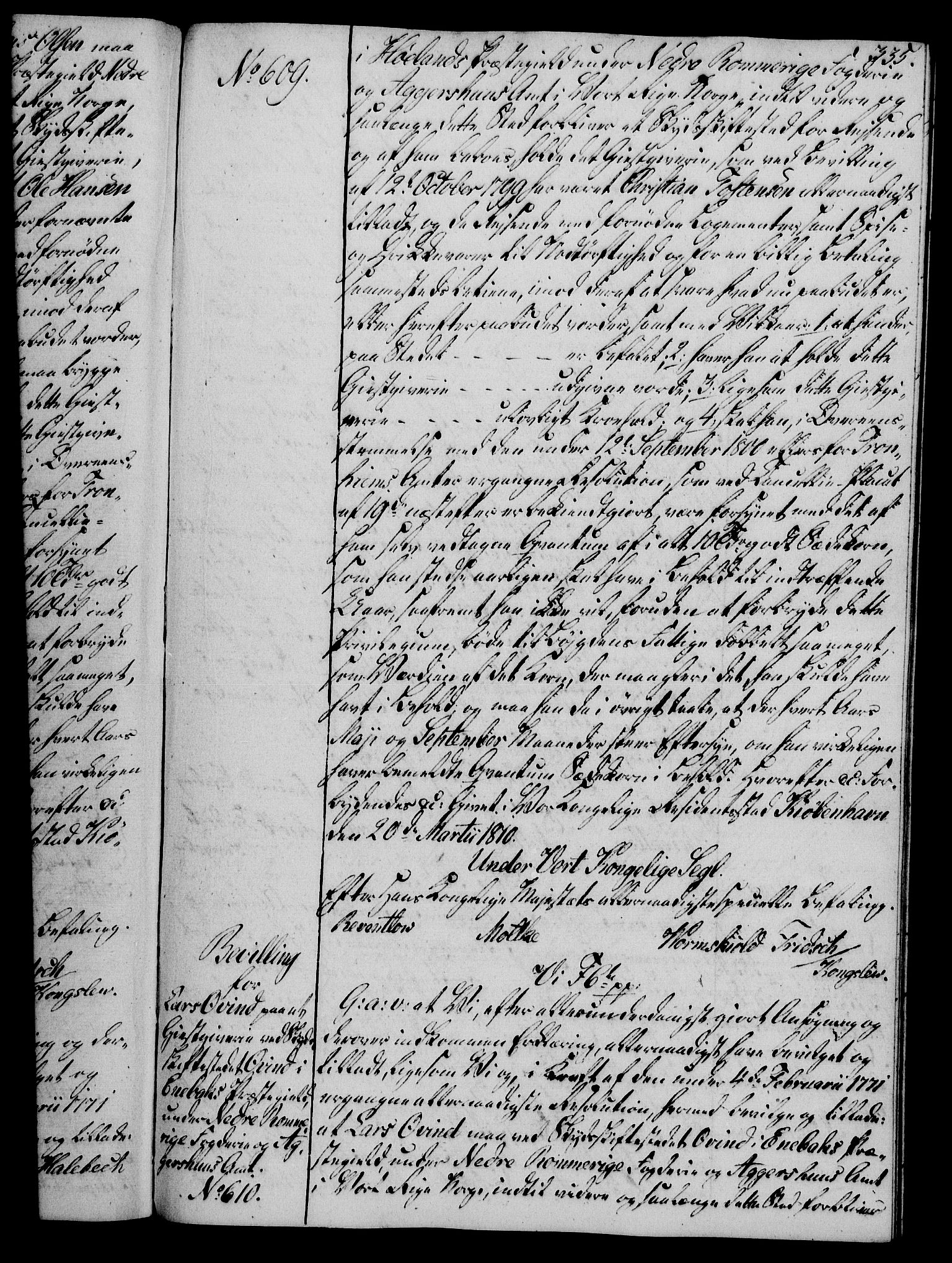 Rentekammeret, Kammerkanselliet, AV/RA-EA-3111/G/Gg/Gga/L0019: Norsk ekspedisjonsprotokoll med register (merket RK 53.19), 1807-1810, p. 335