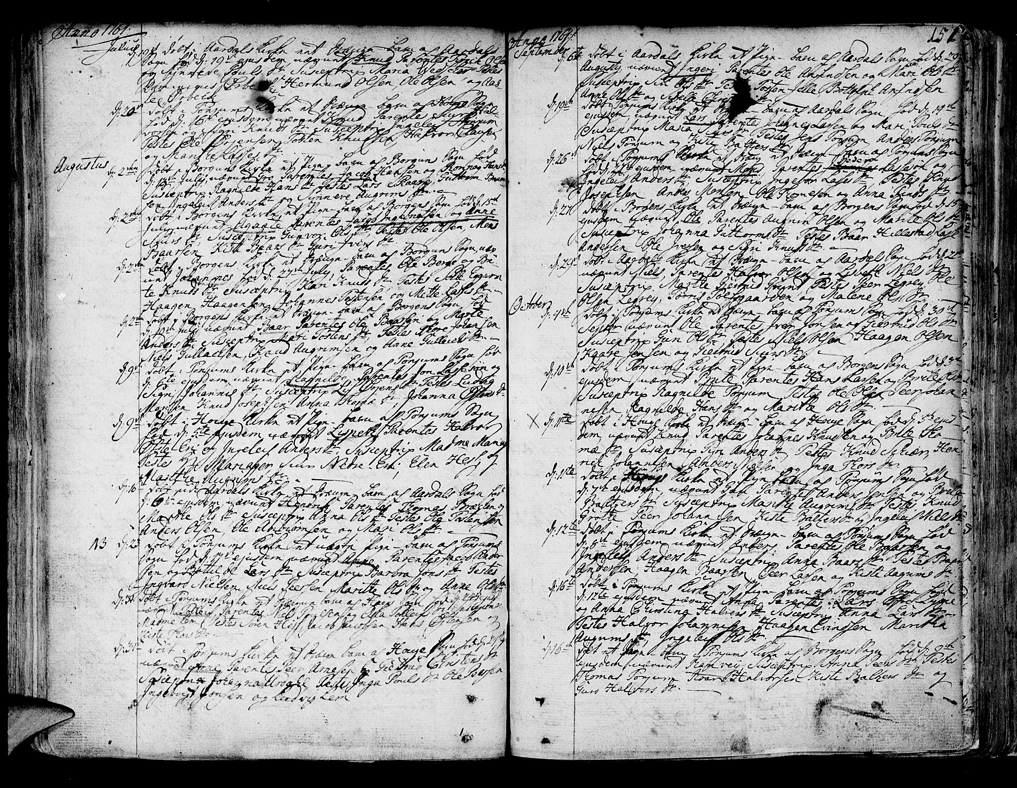 Lærdal sokneprestembete, SAB/A-81201: Parish register (official) no. A 2, 1752-1782, p. 151