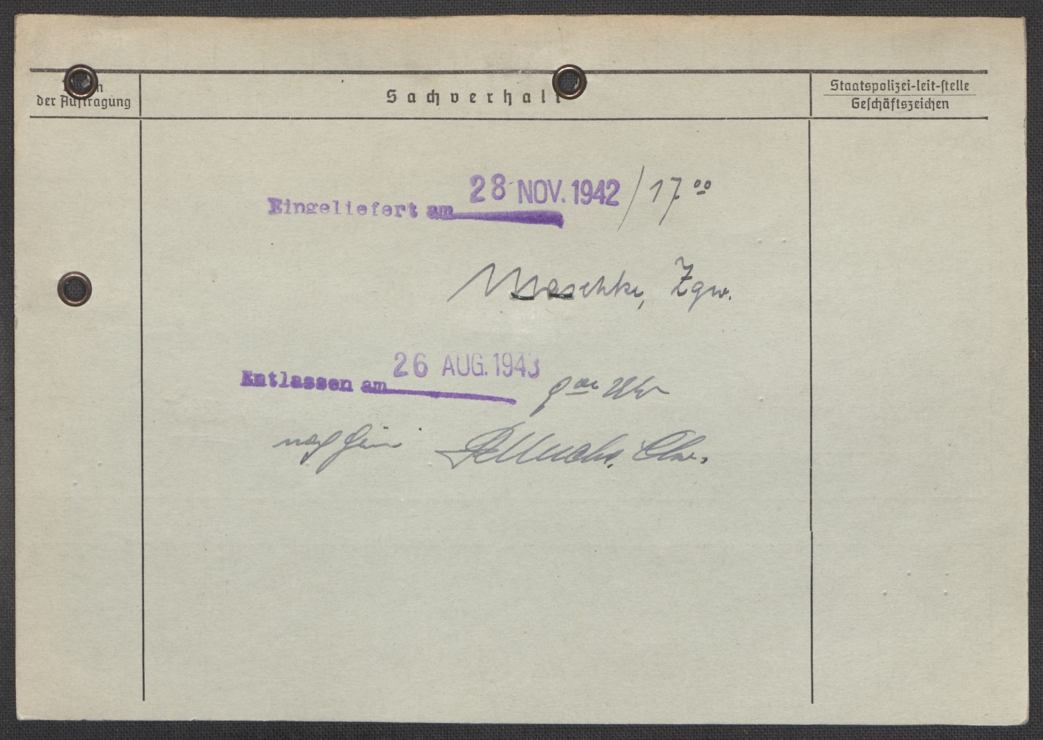 Befehlshaber der Sicherheitspolizei und des SD, AV/RA-RAFA-5969/E/Ea/Eaa/L0007: Register over norske fanger i Møllergata 19: Lundb-N, 1940-1945, p. 1325