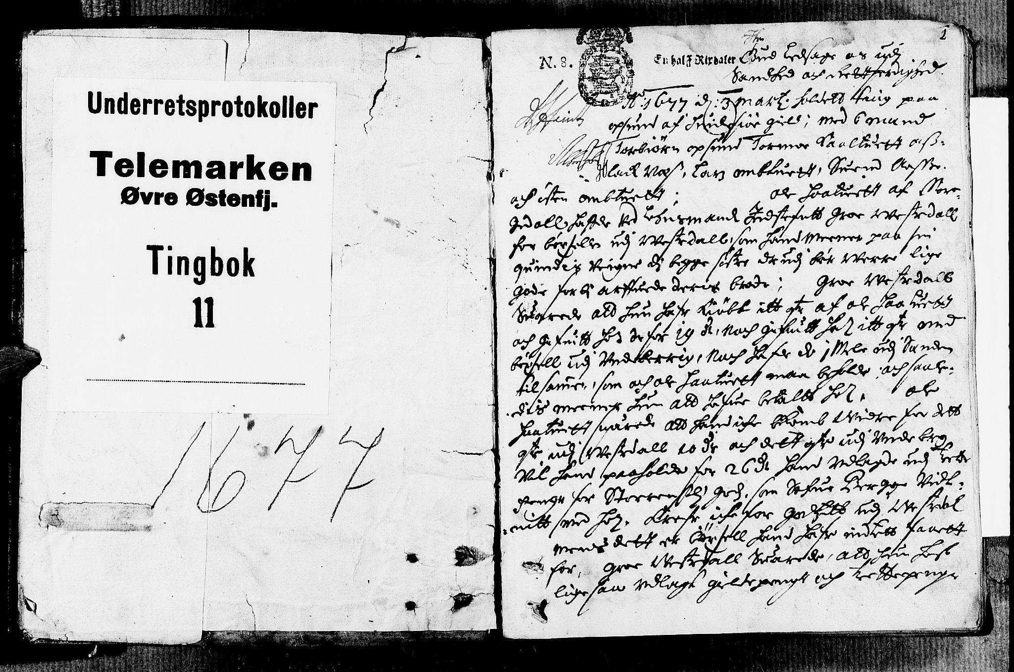 Øvre Telemark østfjelske sorenskriveri, AV/SAKO-A-213/F/Fa/Faa/L0011: Tingbok, 1677, p. 1