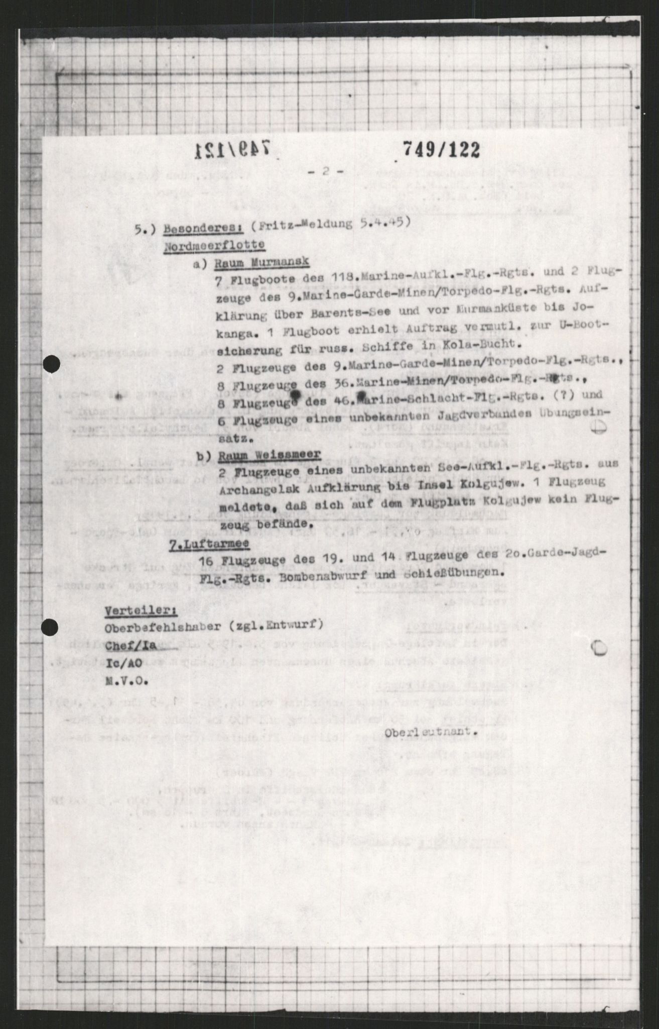 Forsvarets Overkommando. 2 kontor. Arkiv 11.4. Spredte tyske arkivsaker, AV/RA-RAFA-7031/D/Dar/Dara/L0009: Krigsdagbøker for 20. Gebirgs-Armee-Oberkommando (AOK 20), 1940-1945, p. 104