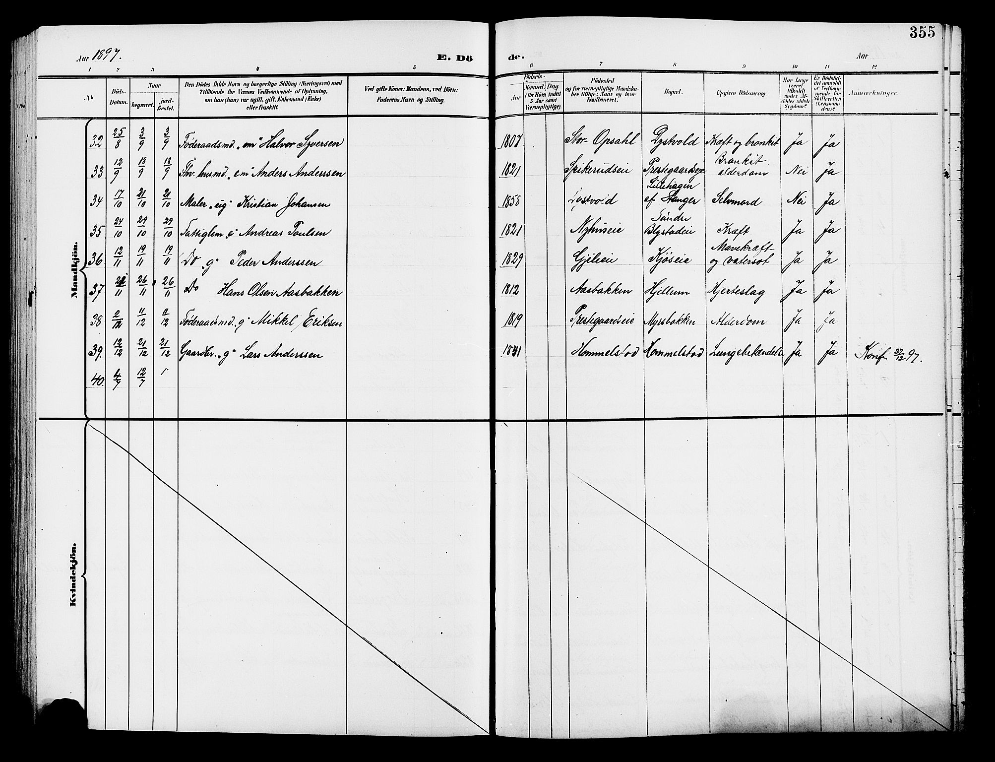 Vang prestekontor, Hedmark, AV/SAH-PREST-008/H/Ha/Hab/L0014: Parish register (copy) no. 14, 1896-1914, p. 355