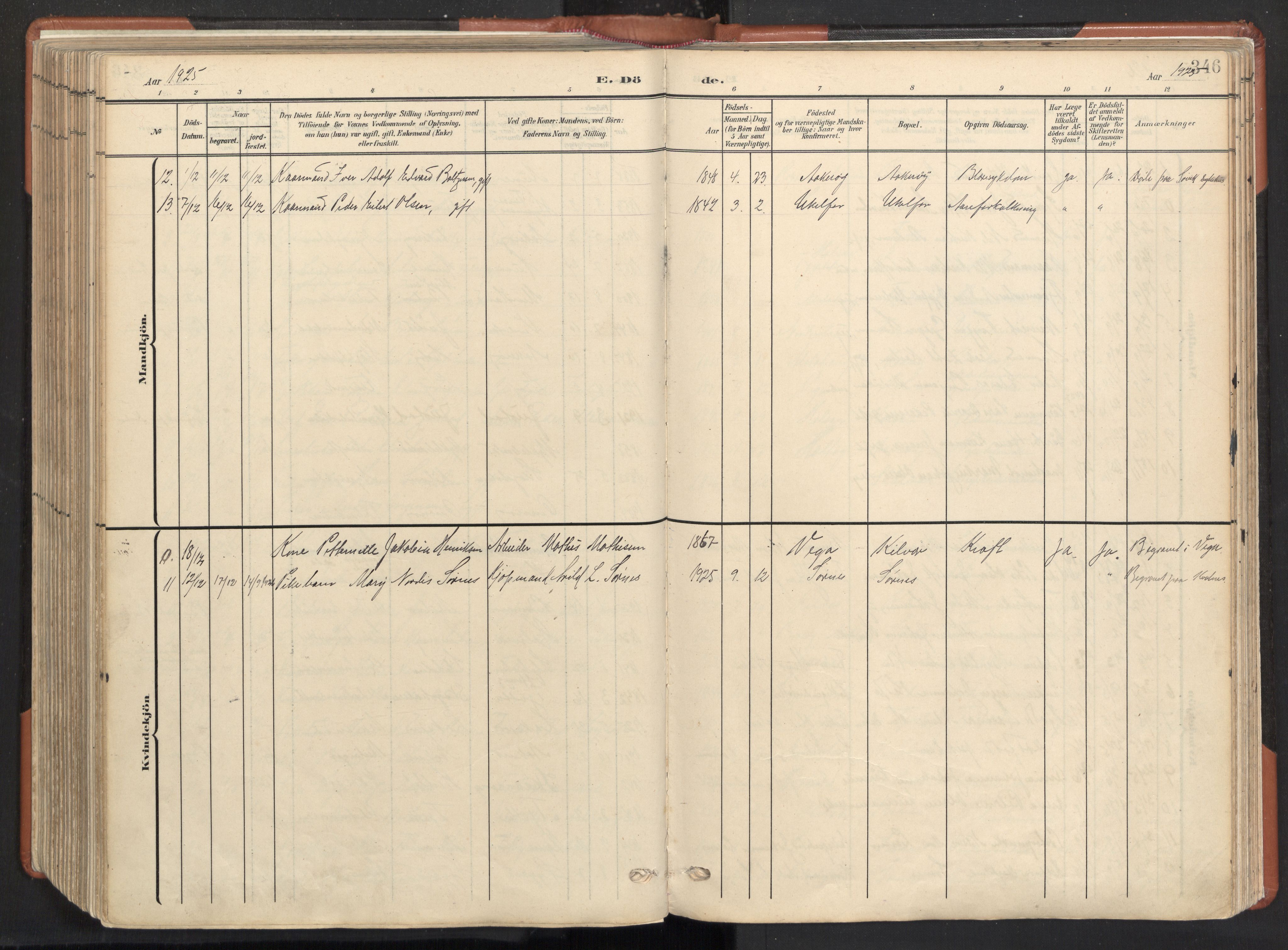 Ministerialprotokoller, klokkerbøker og fødselsregistre - Nordland, AV/SAT-A-1459/817/L0265: Parish register (official) no. 817A05, 1908-1944, p. 346