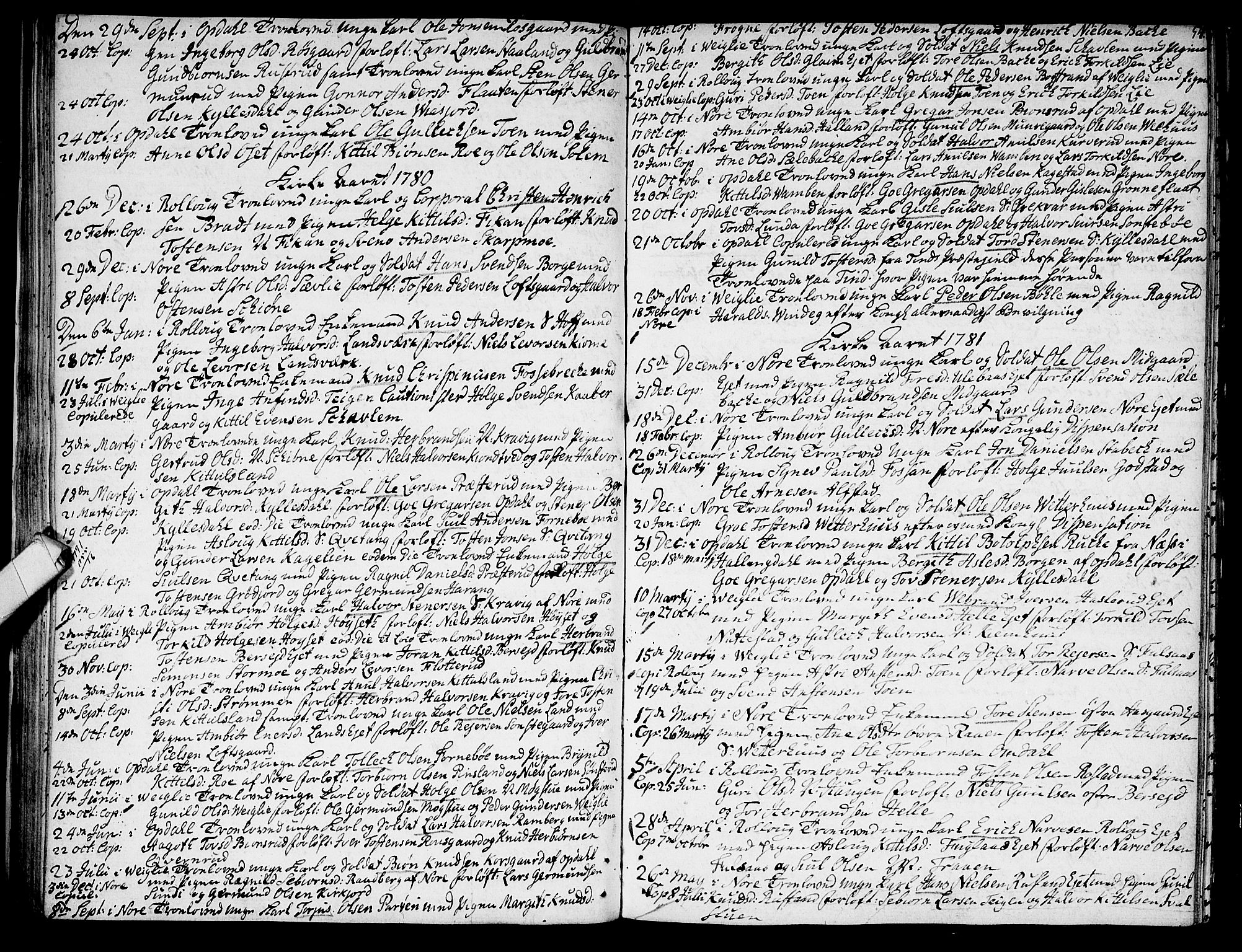 Rollag kirkebøker, SAKO/A-240/F/Fa/L0004: Parish register (official) no. I 4, 1778-1792, p. 54