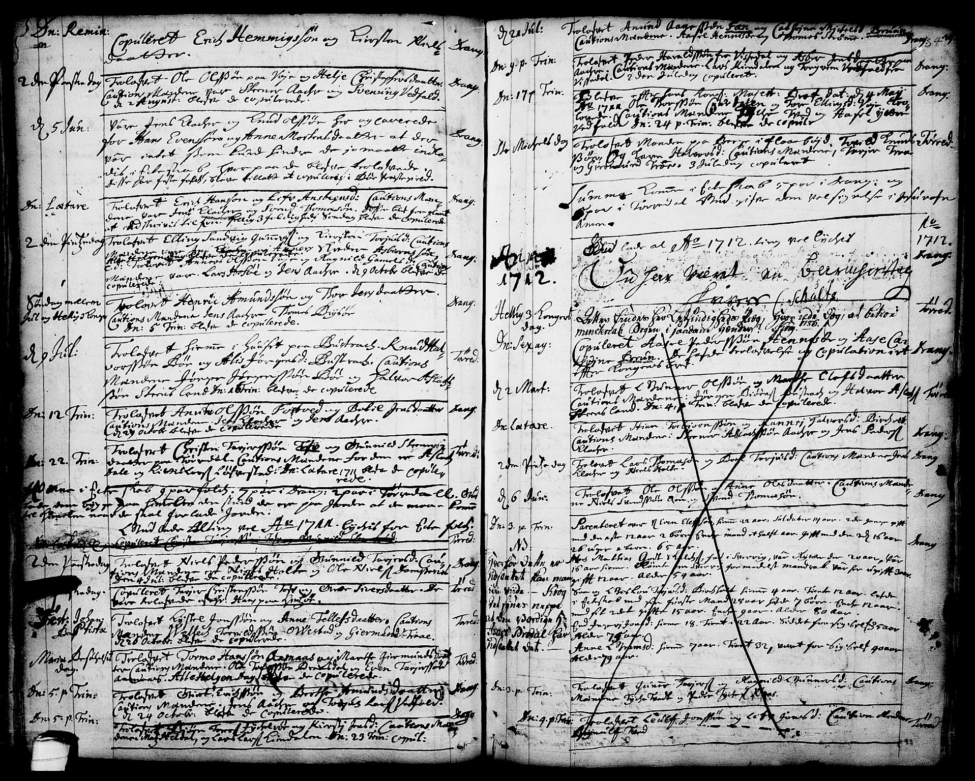 Drangedal kirkebøker, SAKO/A-258/F/Fa/L0001: Parish register (official) no. 1, 1697-1767, p. 34