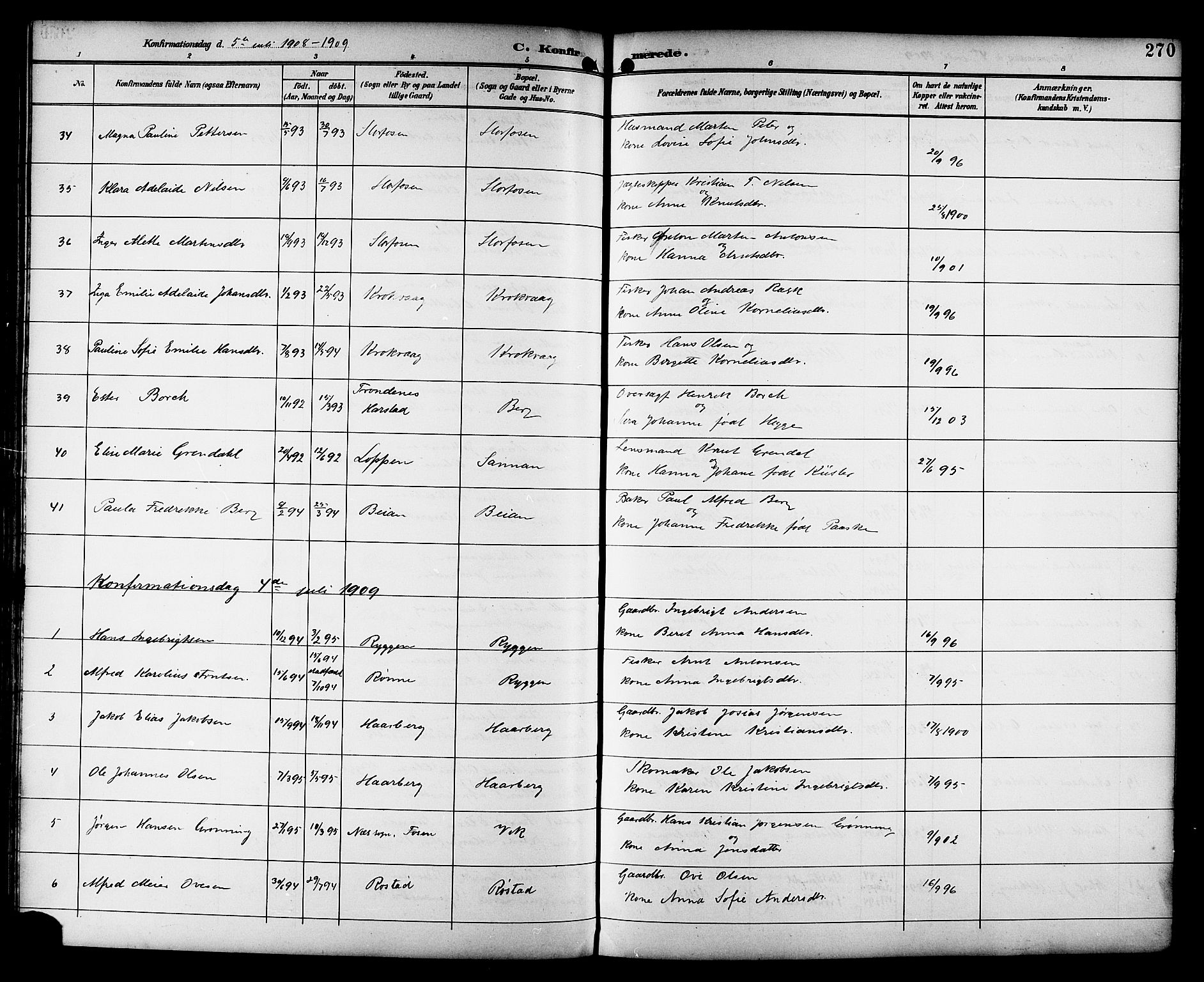 Ministerialprotokoller, klokkerbøker og fødselsregistre - Sør-Trøndelag, SAT/A-1456/659/L0746: Parish register (copy) no. 659C03, 1893-1912, p. 270
