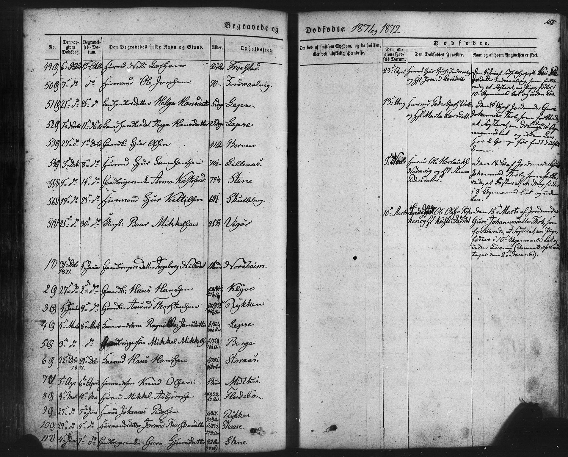 Kvam sokneprestembete, SAB/A-76201/H/Haa: Parish register (official) no. A 9, 1864-1879, p. 155