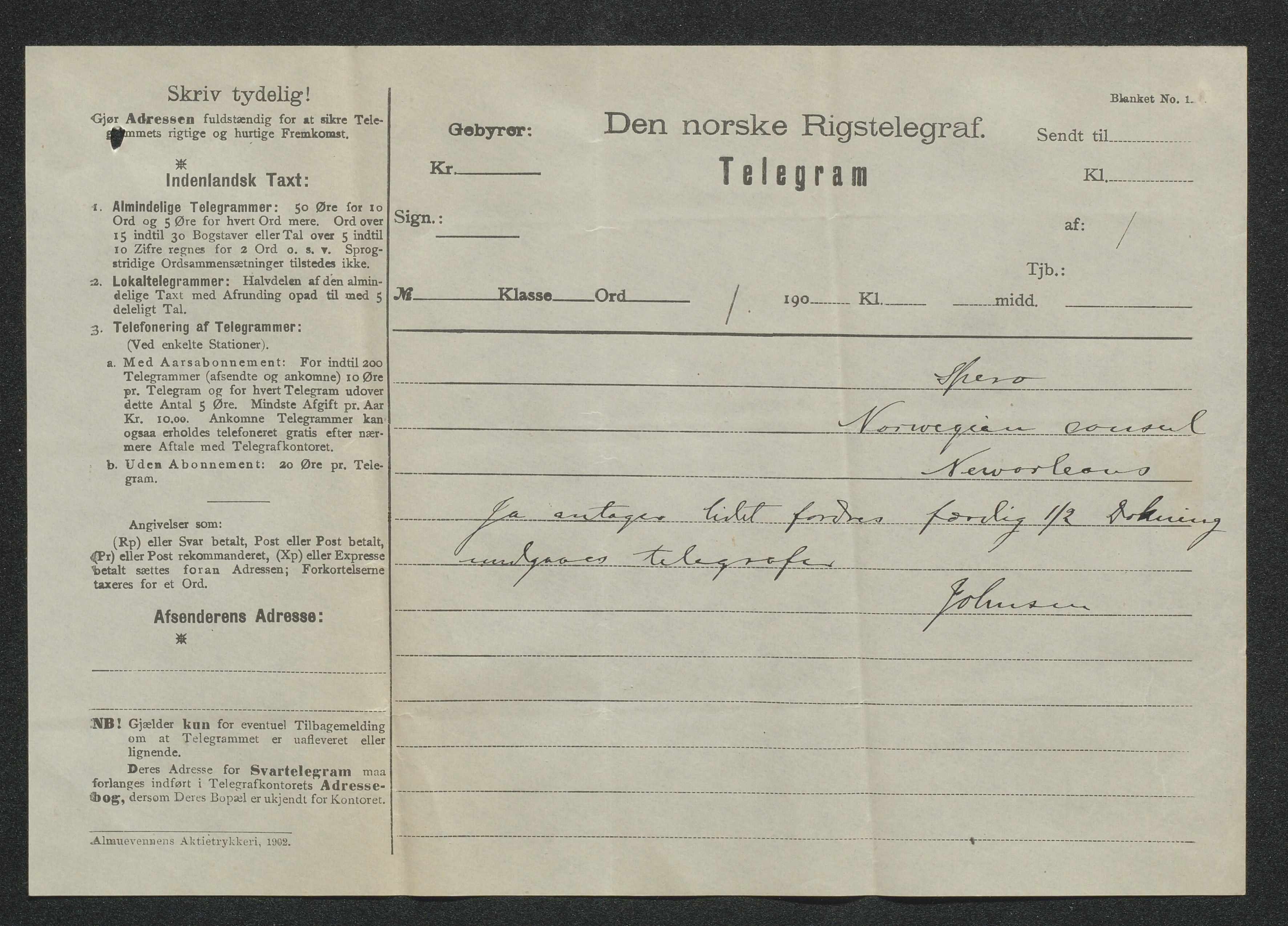 Arendals Dampskibsselskab (ADS), AAKS/PA-1716/1/15/L0018: Skipspapirer D/S Spero, 1898-1904