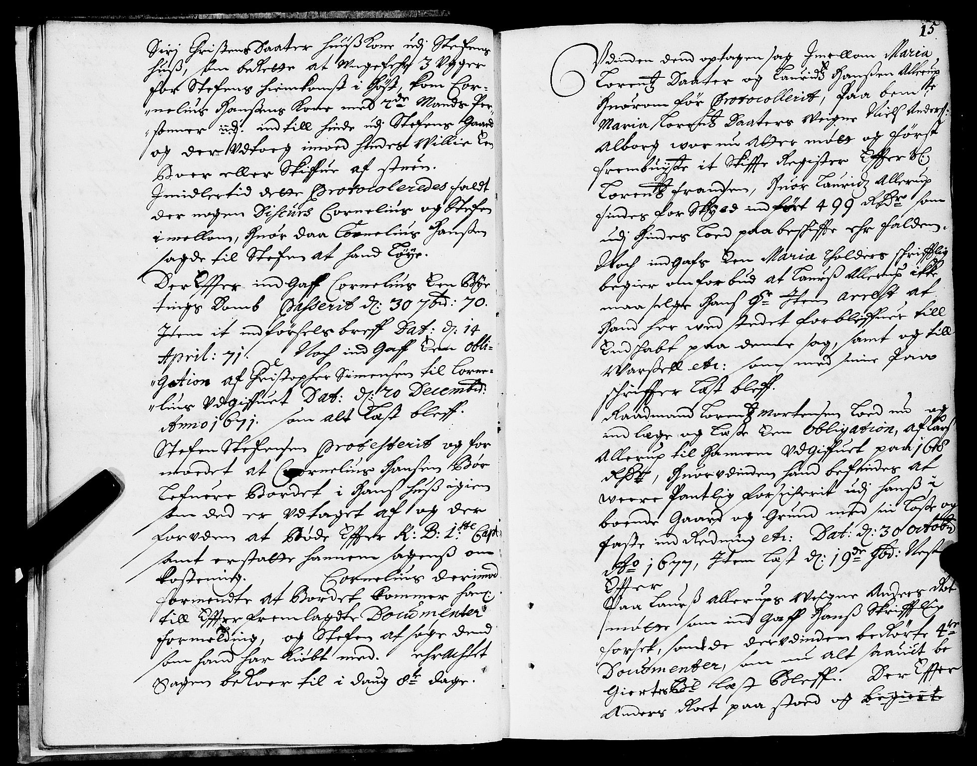 Trondheim byfogd, AV/SAT-A-0003/1/1/1A/L0006: Bytingsprotokoll - 9/1-18/12., 1679, p. 14b-15a