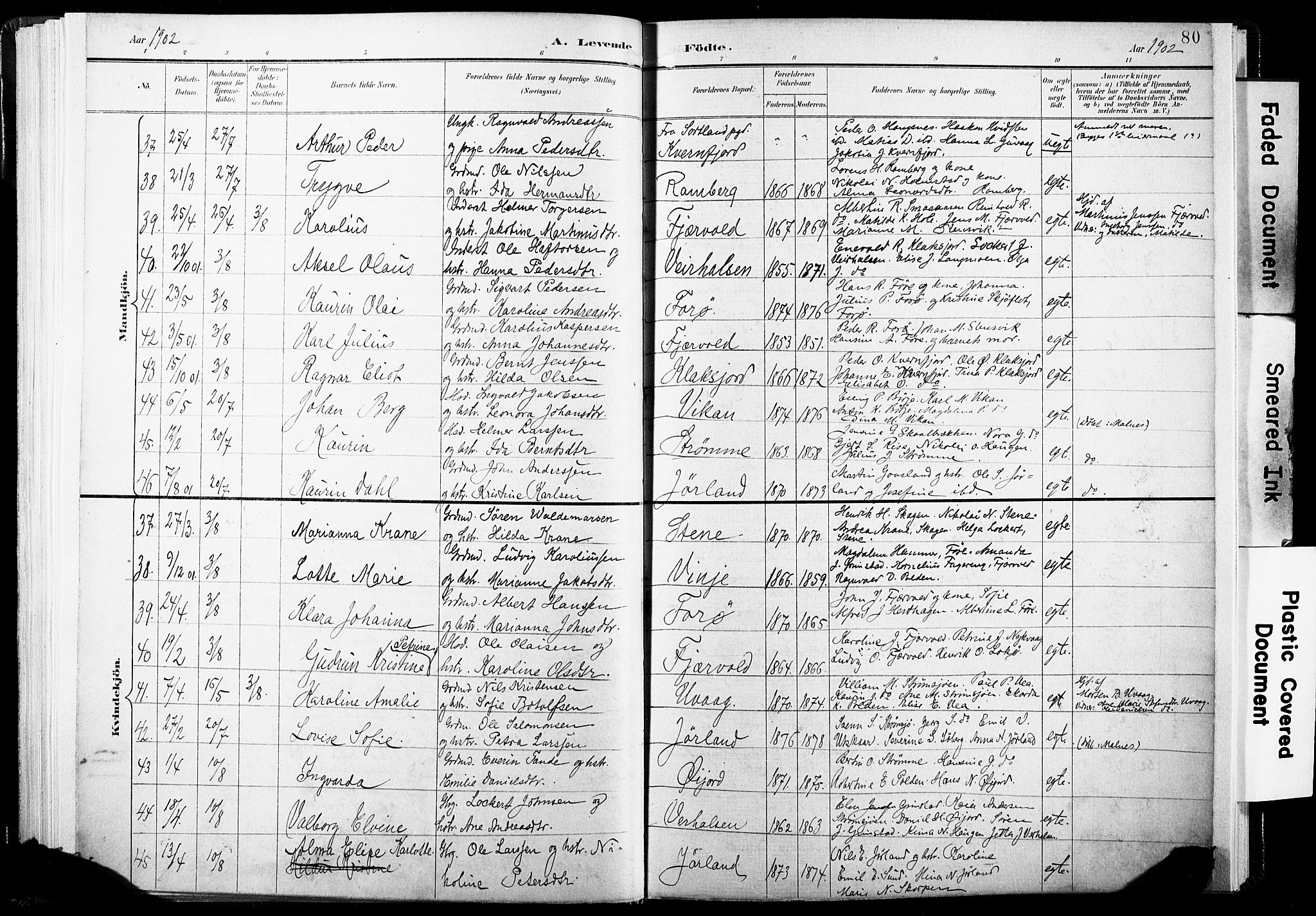 Ministerialprotokoller, klokkerbøker og fødselsregistre - Nordland, SAT/A-1459/891/L1304: Parish register (official) no. 891A09, 1895-1921, p. 80