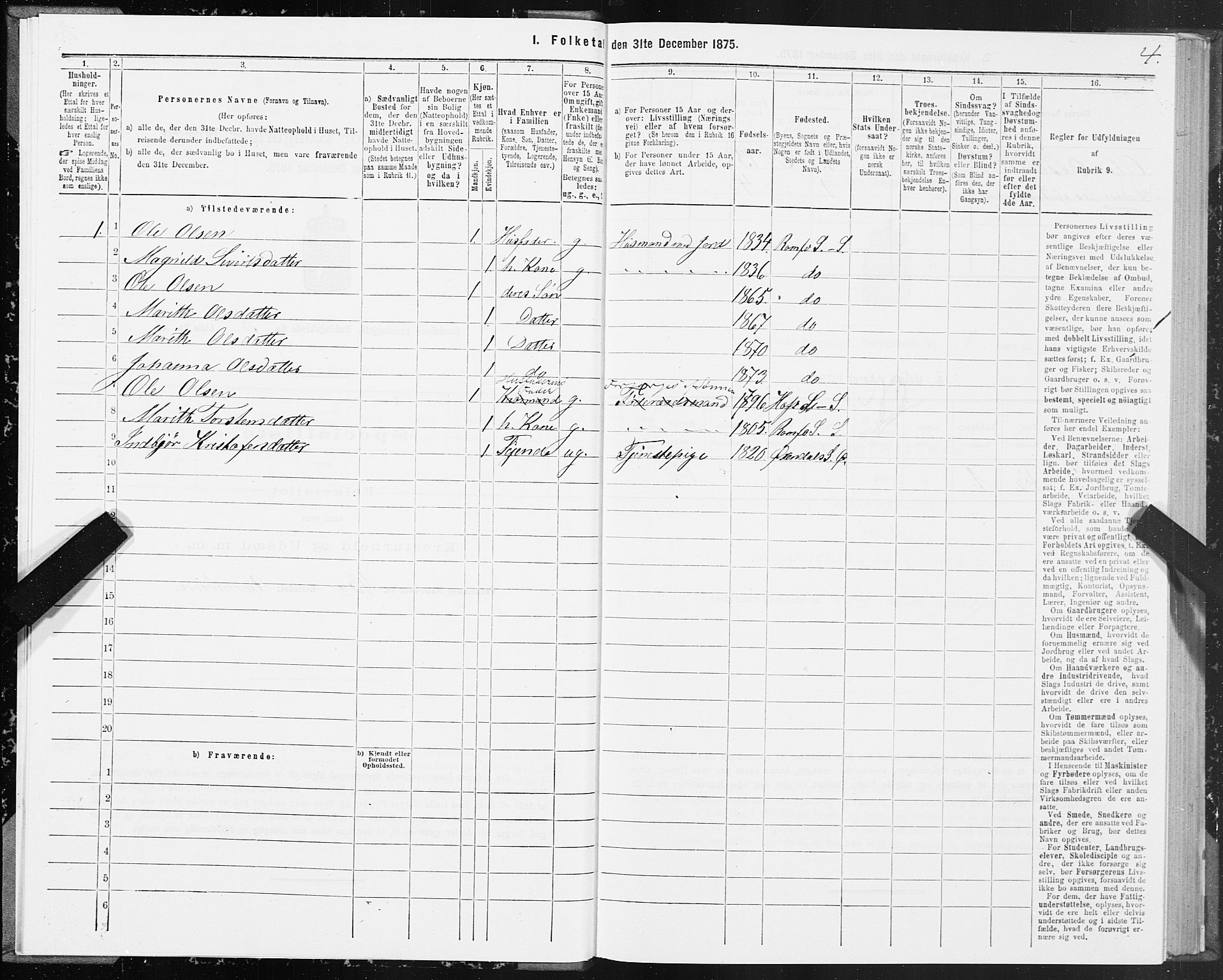 SAT, 1875 census for 1563P Sunndal, 1875, p. 2004