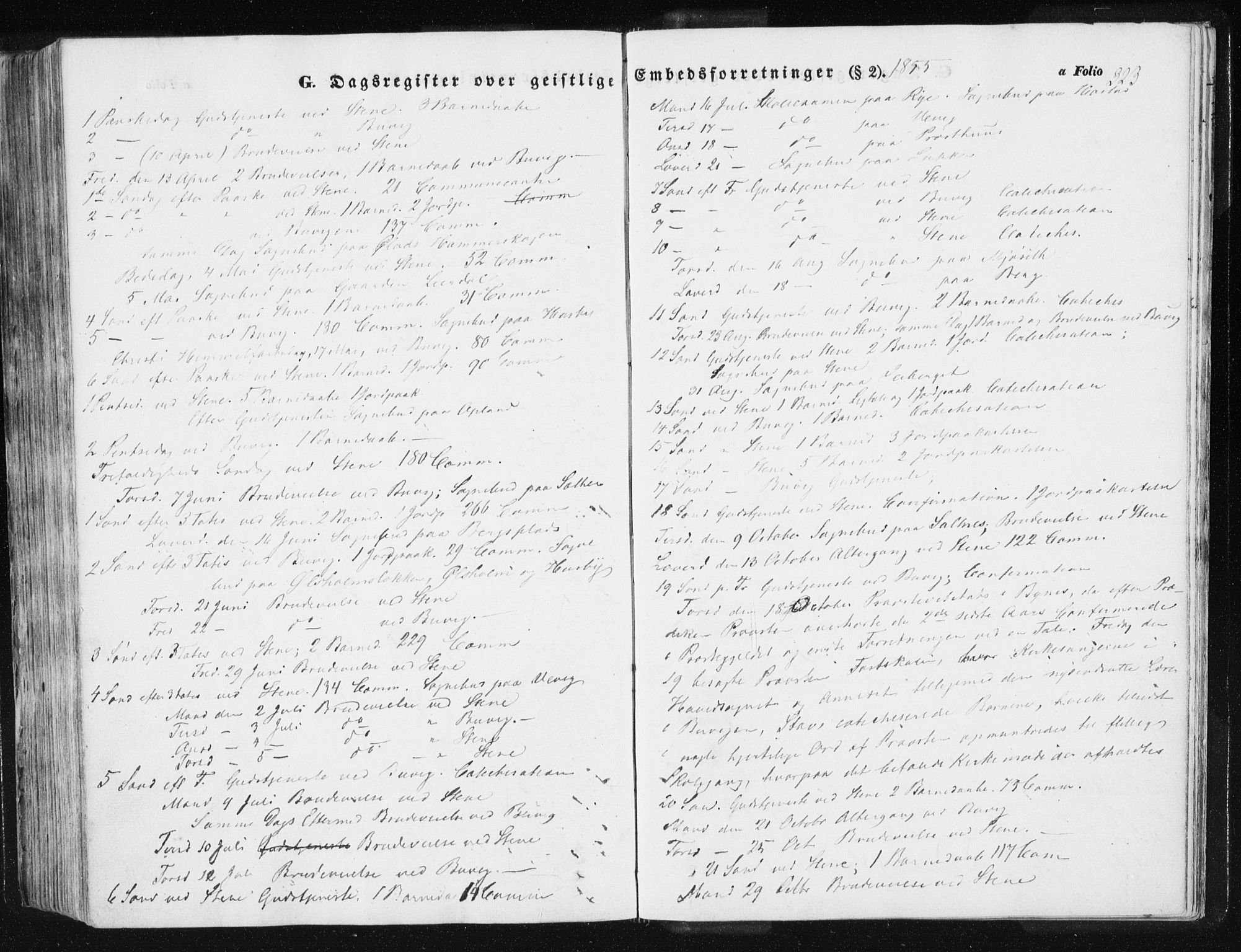 Ministerialprotokoller, klokkerbøker og fødselsregistre - Sør-Trøndelag, SAT/A-1456/612/L0376: Parish register (official) no. 612A08, 1846-1859, p. 323