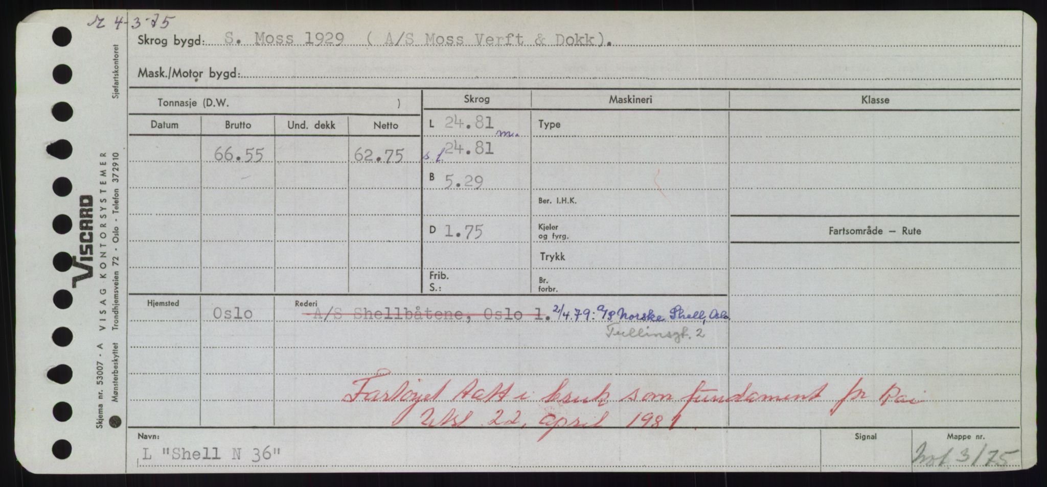 Sjøfartsdirektoratet med forløpere, Skipsmålingen, RA/S-1627/H/Hd/L0033: Fartøy, Sevi-Sjø, p. 5