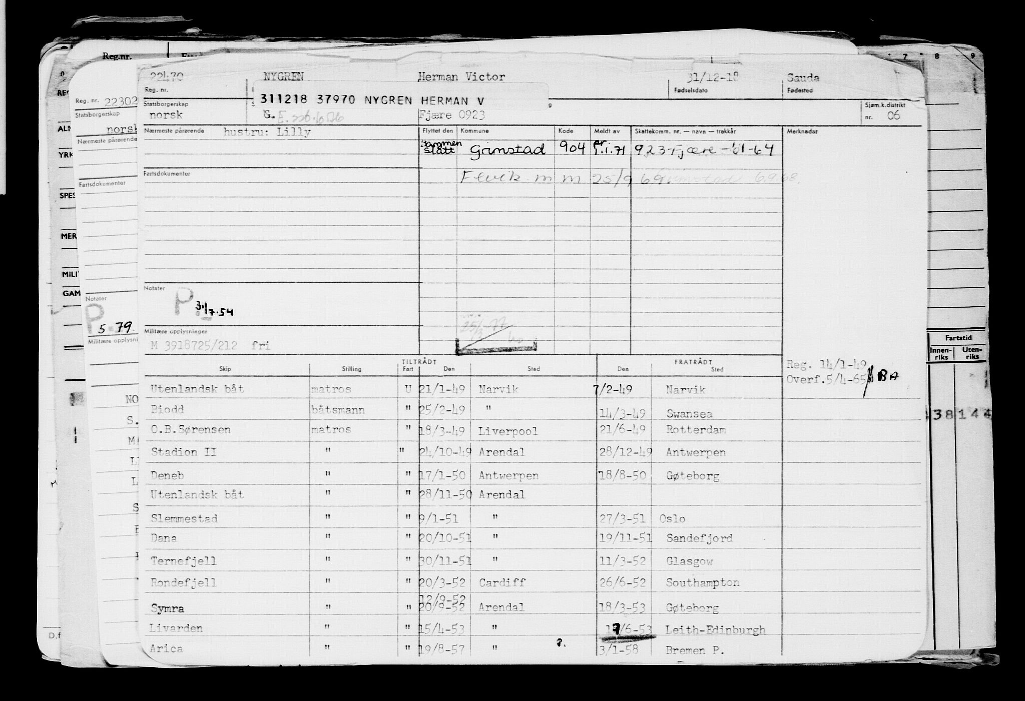 Direktoratet for sjømenn, AV/RA-S-3545/G/Gb/L0165: Hovedkort, 1918-1919, p. 240