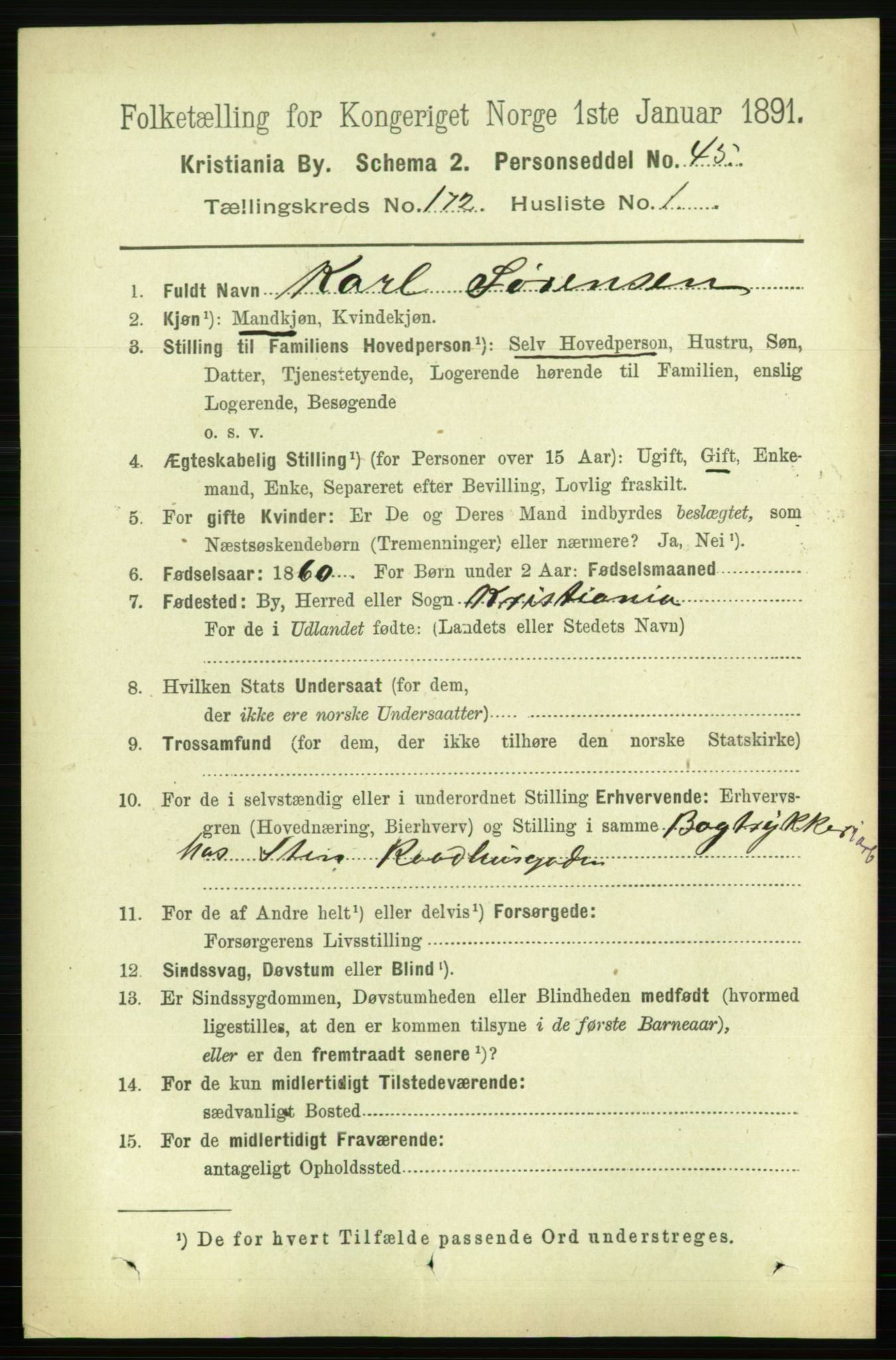 RA, 1891 census for 0301 Kristiania, 1891, p. 101726
