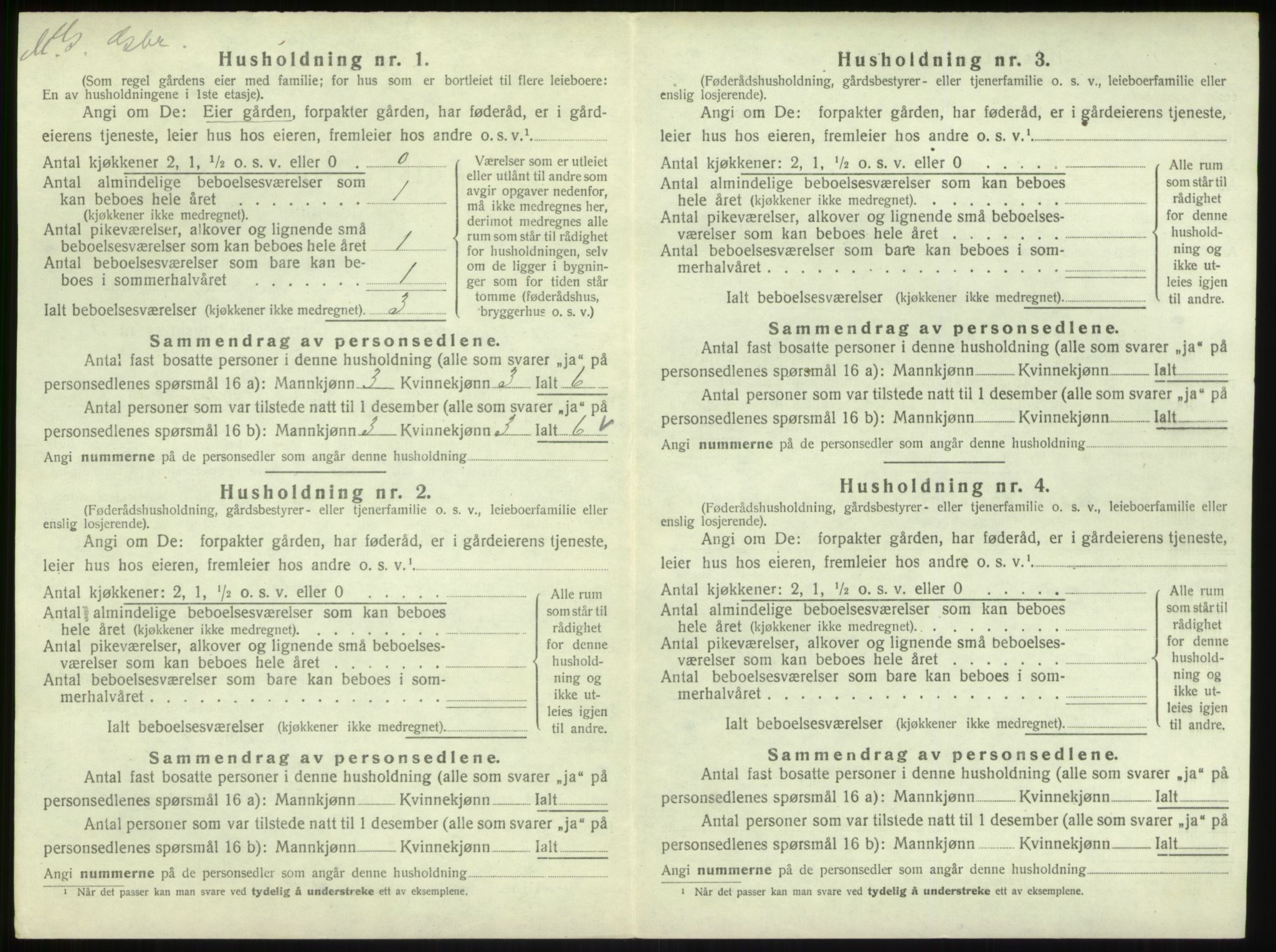 SAB, 1920 census for Hyllestad, 1920, p. 180