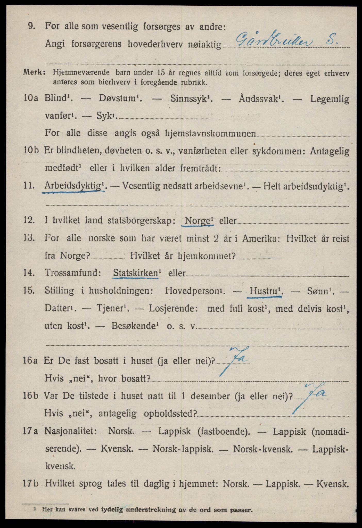 SAT, 1920 census for Horg, 1920, p. 2321