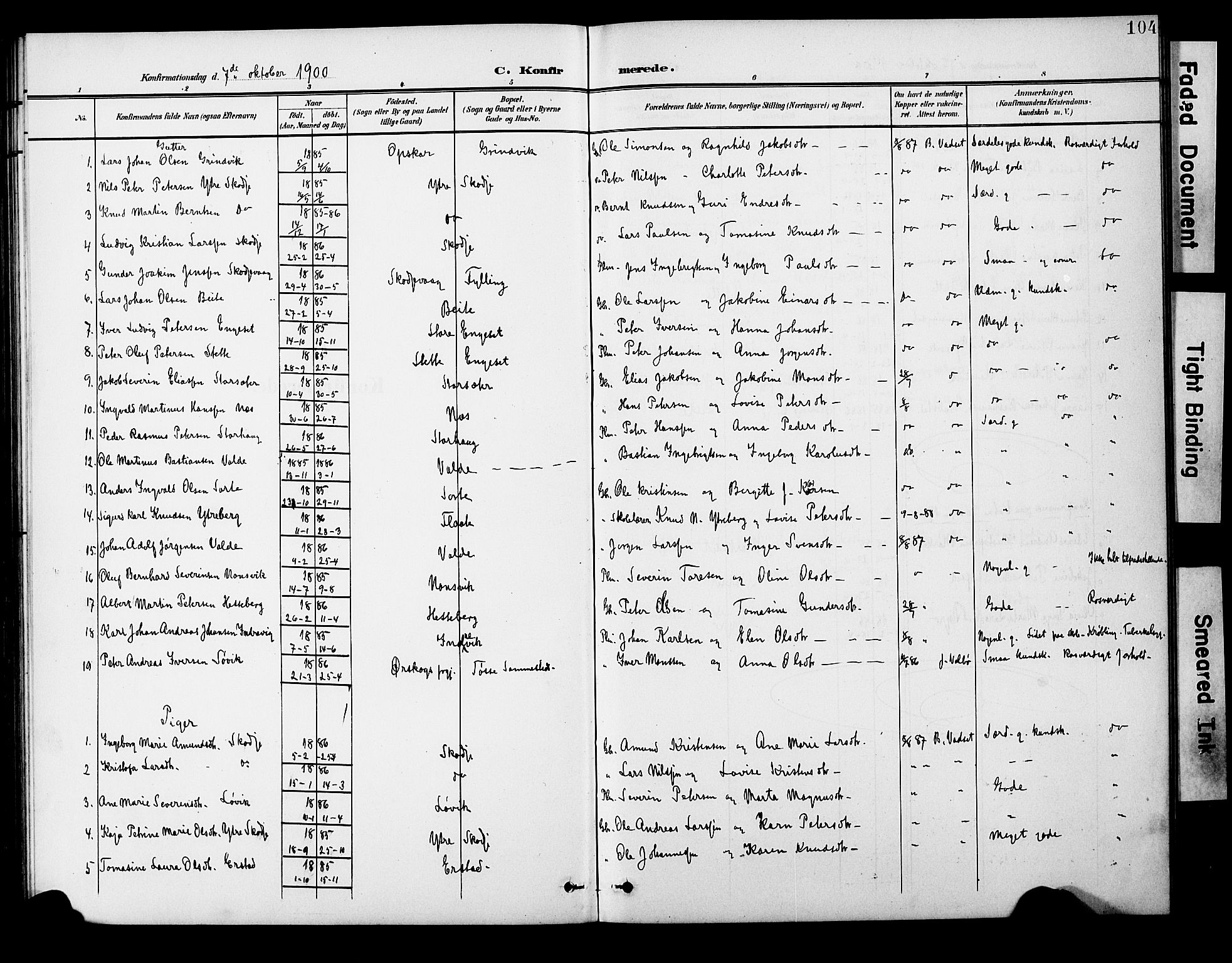 Ministerialprotokoller, klokkerbøker og fødselsregistre - Møre og Romsdal, AV/SAT-A-1454/524/L0366: Parish register (copy) no. 524C07, 1900-1931, p. 104