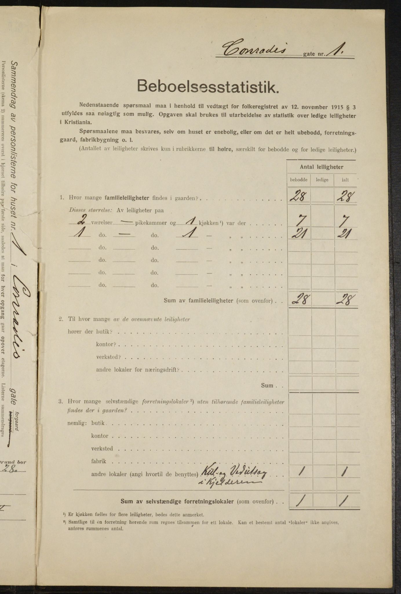 OBA, Municipal Census 1916 for Kristiania, 1916, p. 13338