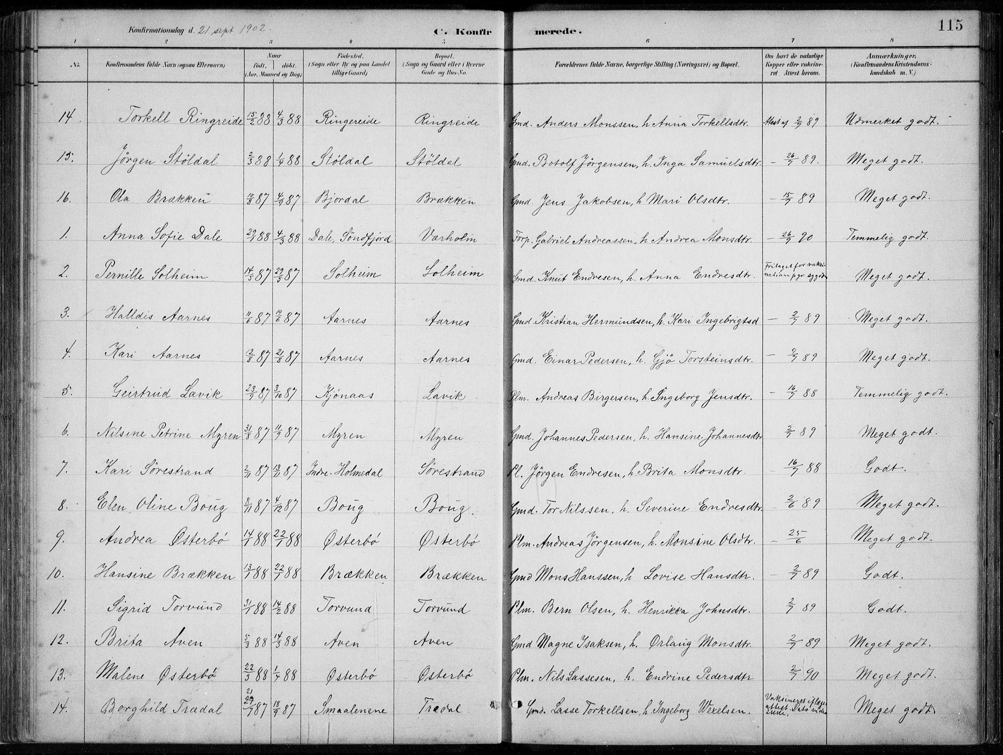 Lavik sokneprestembete, SAB/A-80901: Parish register (copy) no. A 2, 1882-1910, p. 115
