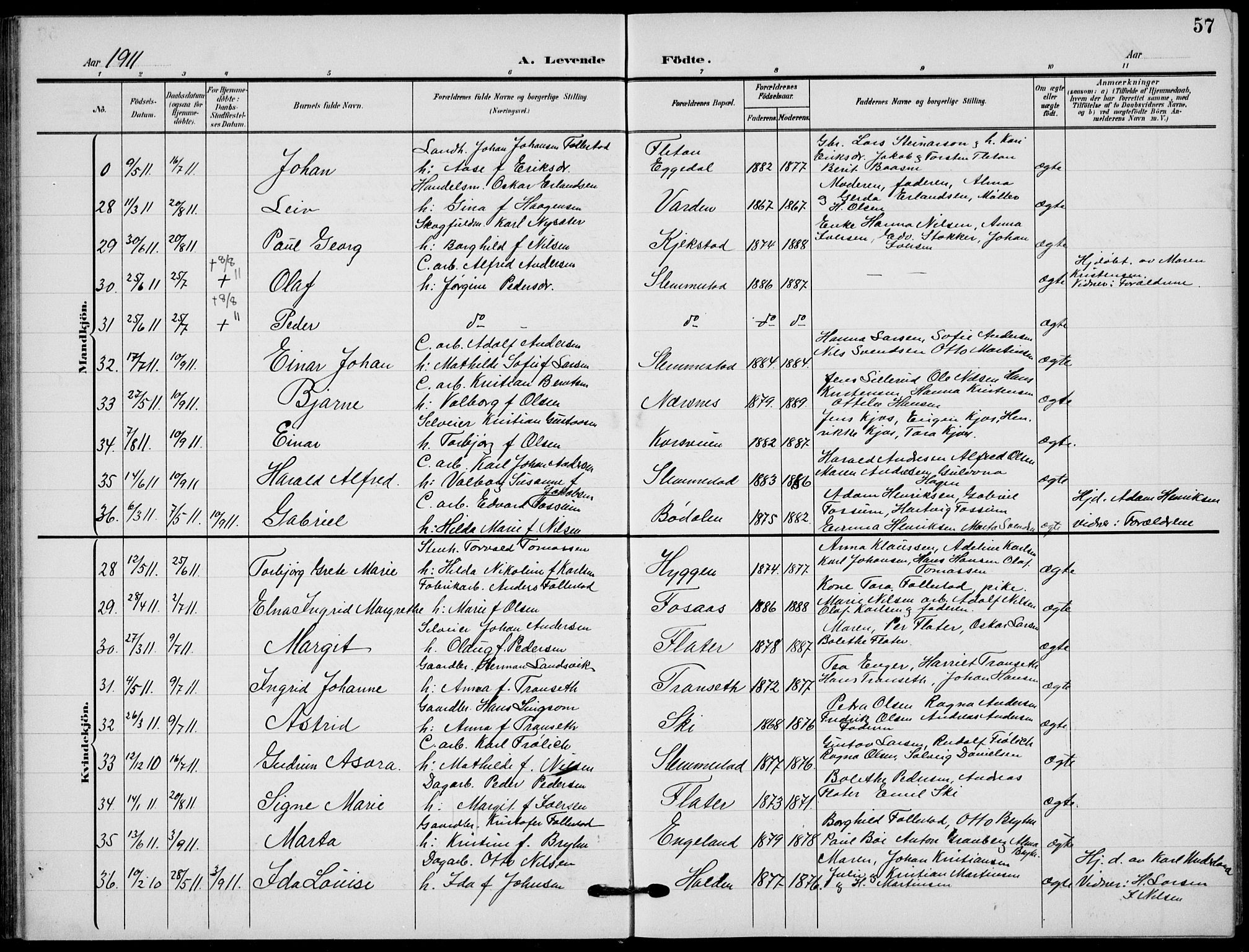 Røyken kirkebøker, AV/SAKO-A-241/G/Ga/L0005: Parish register (copy) no. 5, 1903-1918, p. 57
