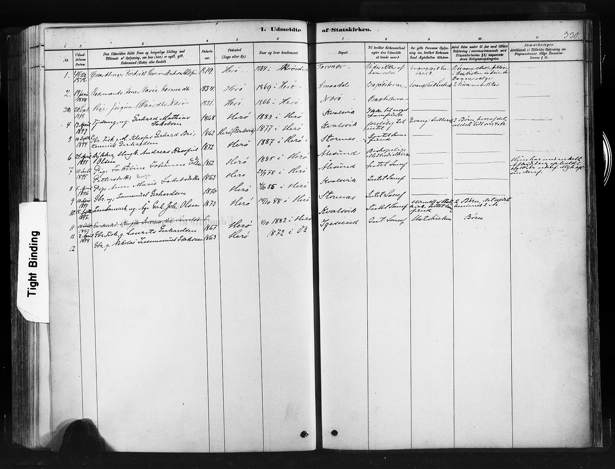 Ministerialprotokoller, klokkerbøker og fødselsregistre - Møre og Romsdal, AV/SAT-A-1454/507/L0073: Parish register (official) no. 507A08, 1878-1904, p. 330