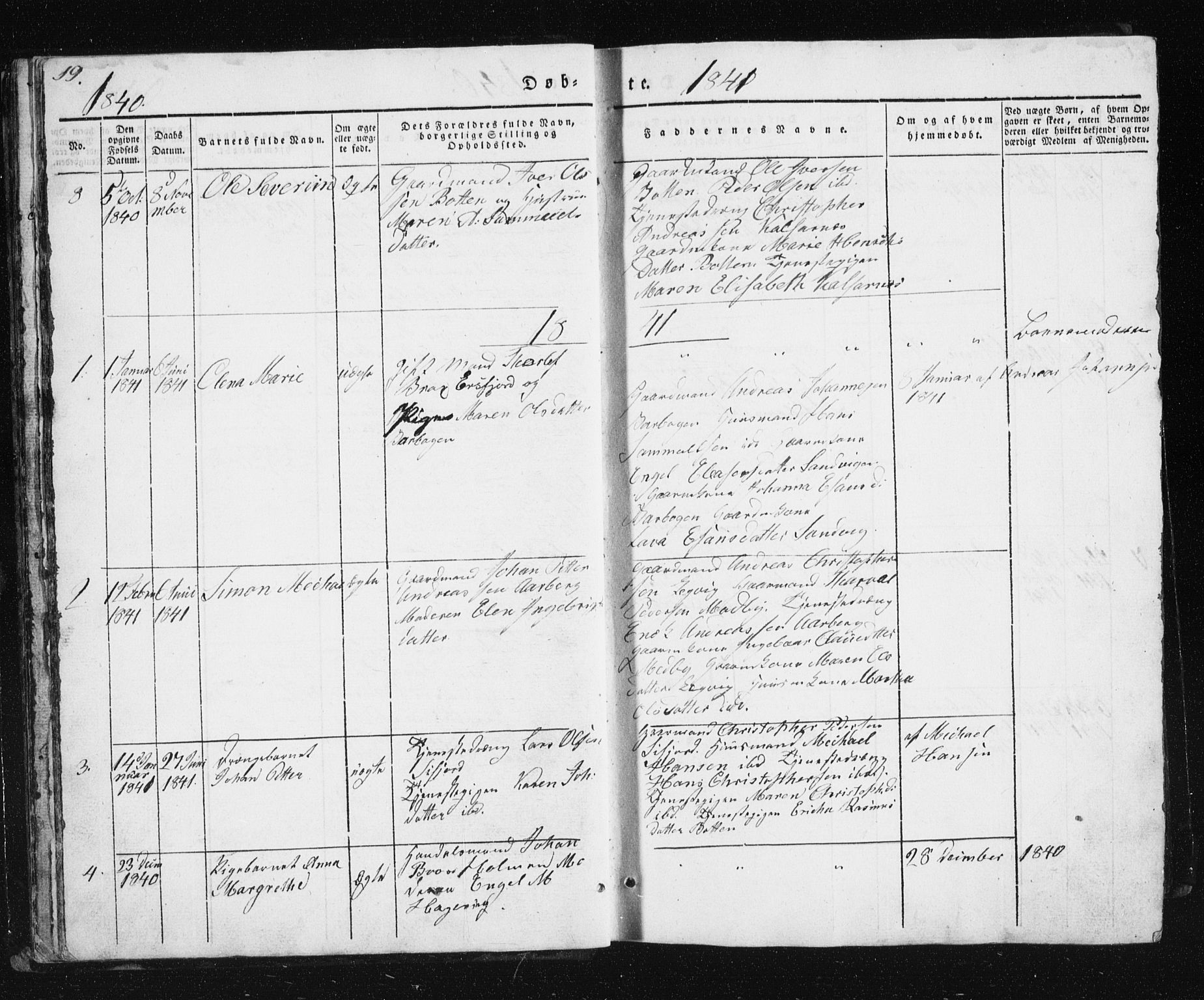 Berg sokneprestkontor, SATØ/S-1318/G/Ga/Gab/L0011klokker: Parish register (copy) no. 11, 1833-1878, p. 19