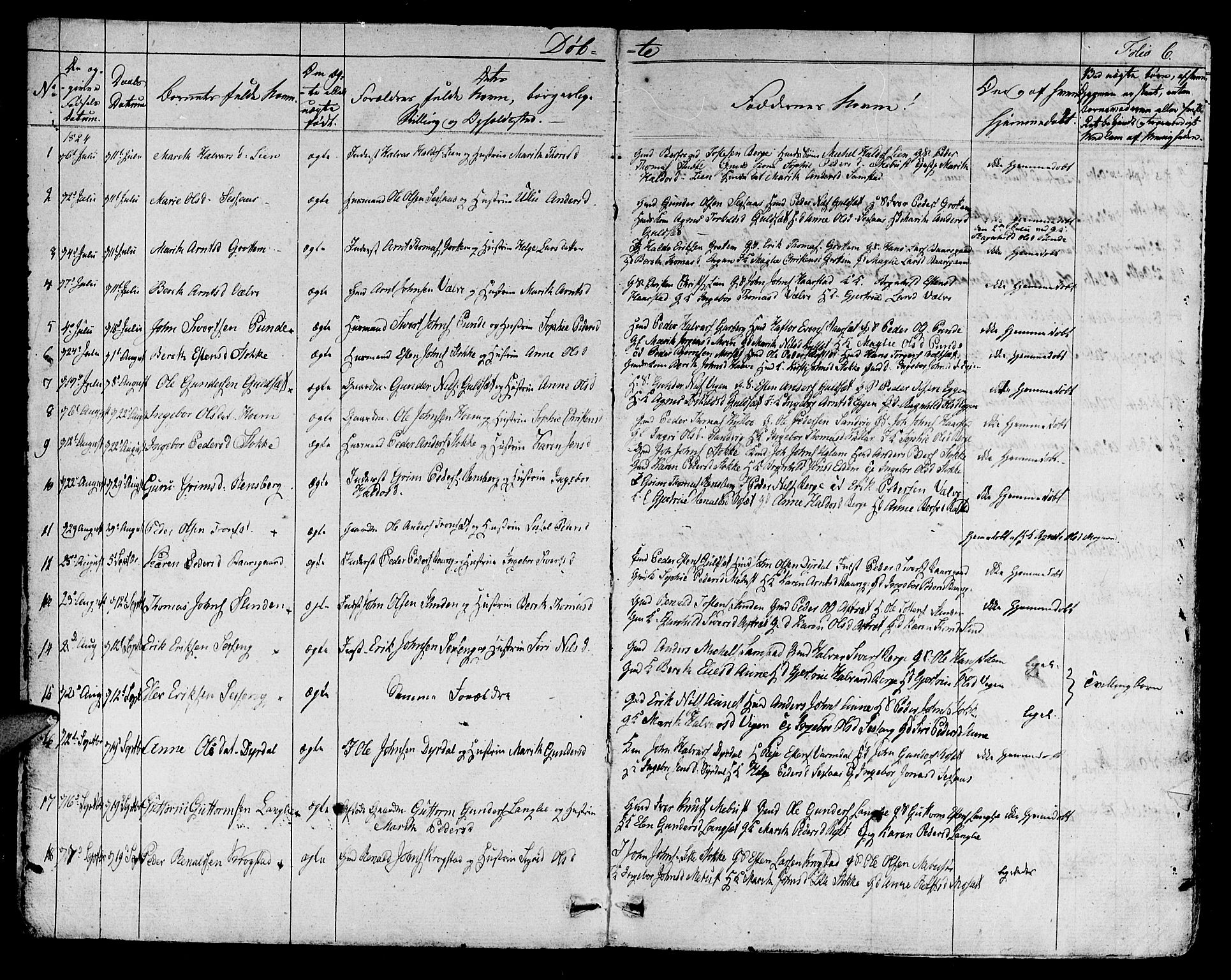 Ministerialprotokoller, klokkerbøker og fødselsregistre - Sør-Trøndelag, SAT/A-1456/695/L1143: Parish register (official) no. 695A05 /1, 1824-1842, p. 6