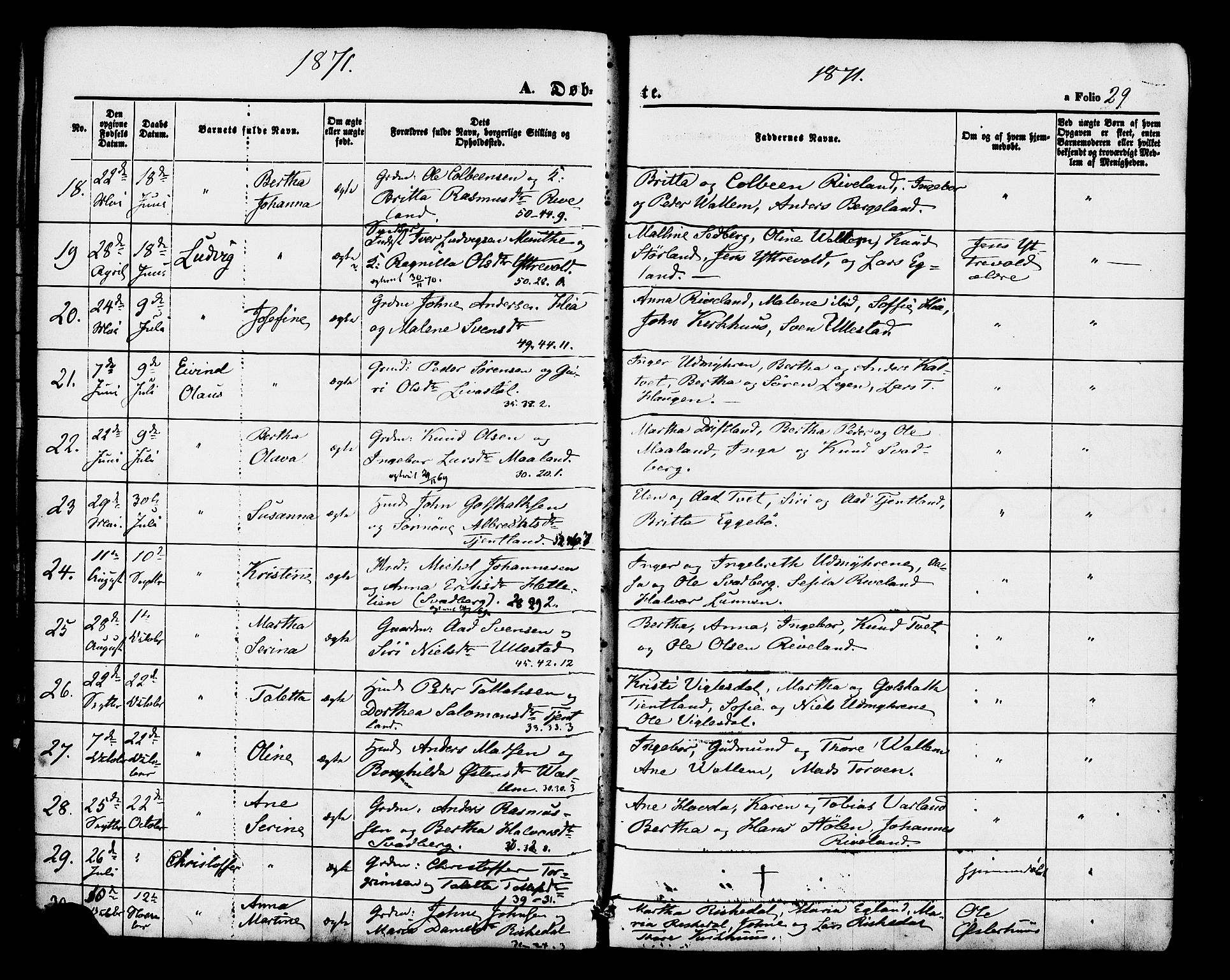 Hjelmeland sokneprestkontor, AV/SAST-A-101843/01/IV/L0012: Parish register (official) no. A 12, 1862-1886, p. 29