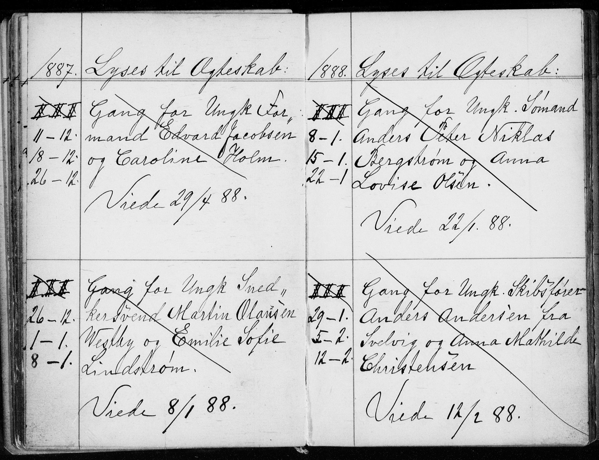 Strømsø kirkebøker, AV/SAKO-A-246/H/Ha/L0007: Banns register no. 7, 1884-1896