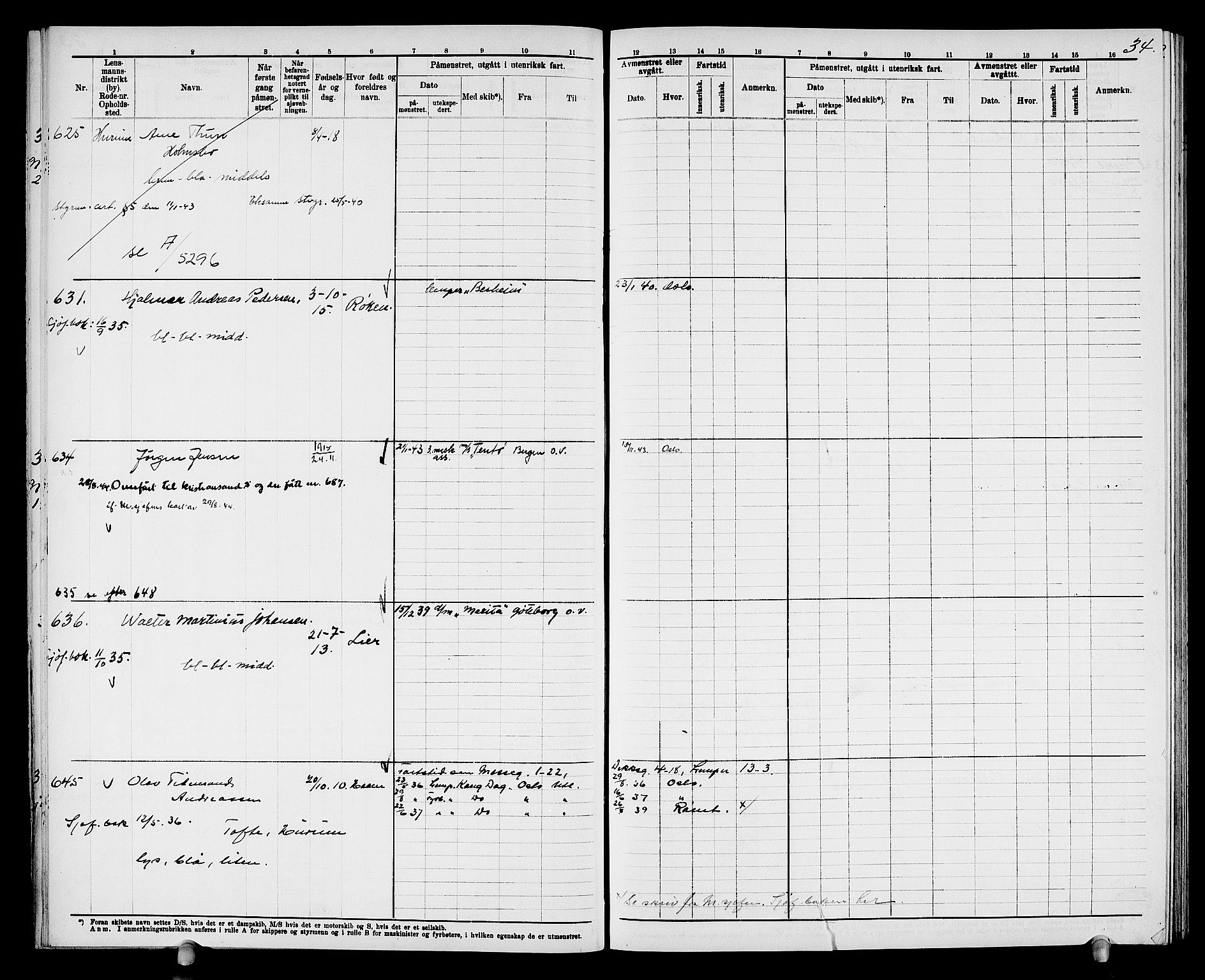 Drammen innrulleringsdistrikt, SAKO/A-781/F/Fd/L0004: Maskinist- og fyrbøterrulle, 1904-1948, p. 40