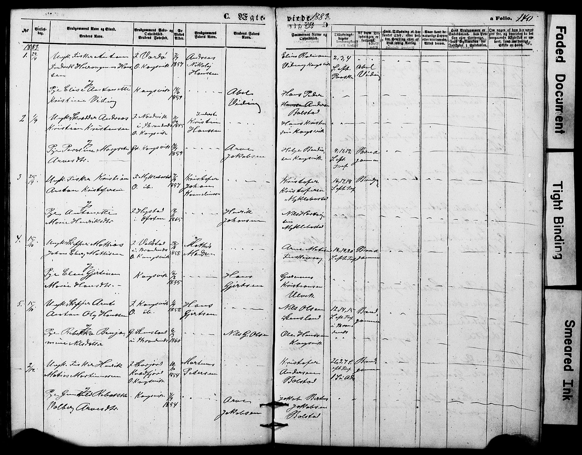 Ministerialprotokoller, klokkerbøker og fødselsregistre - Nordland, AV/SAT-A-1459/865/L0930: Parish register (copy) no. 865C02, 1866-1884, p. 140