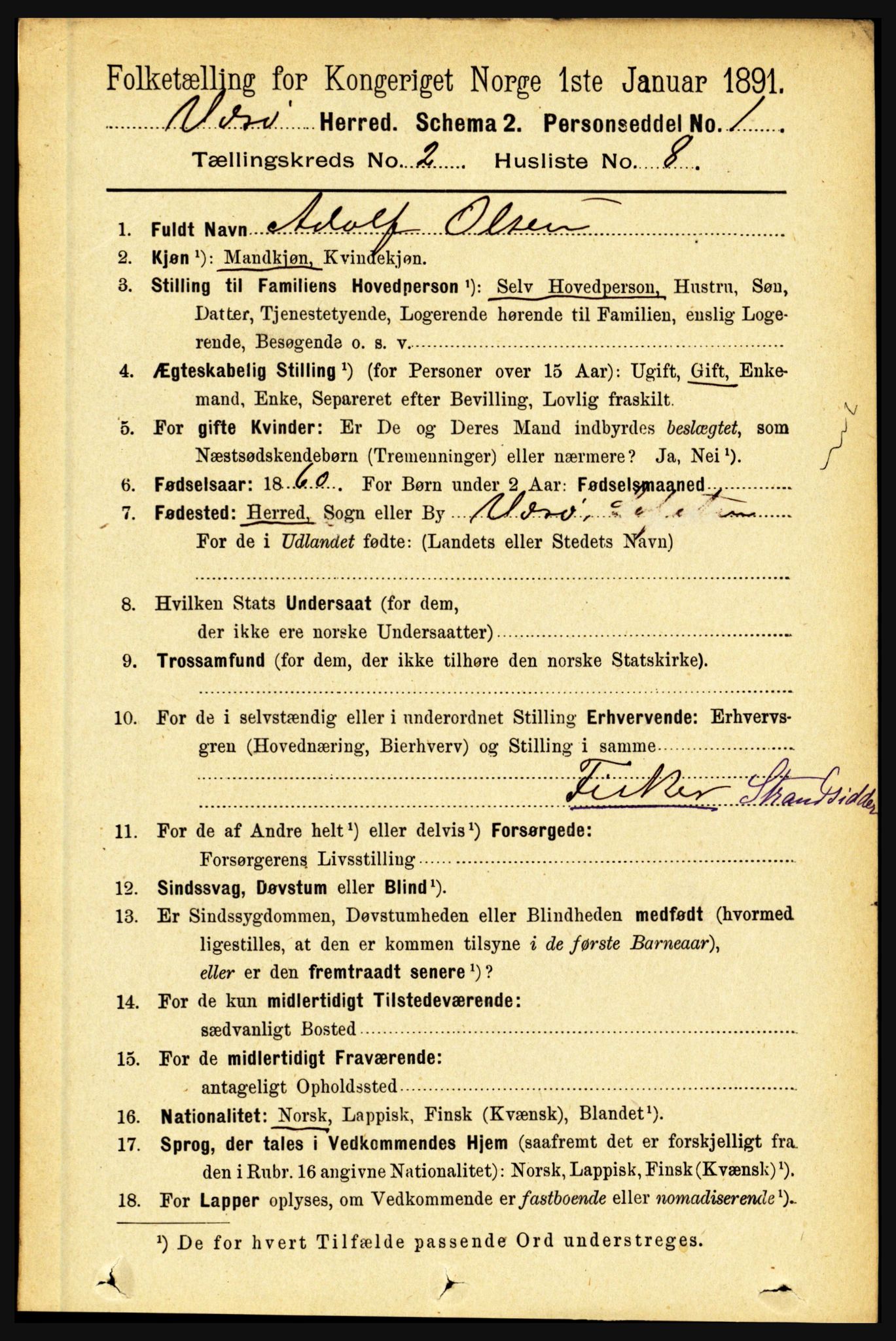 RA, 1891 census for 1857 Værøy, 1891, p. 361