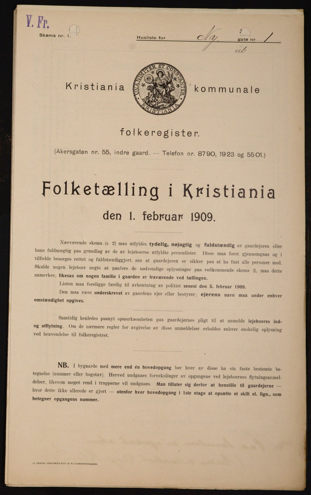 OBA, Municipal Census 1909 for Kristiania, 1909, p. 66979