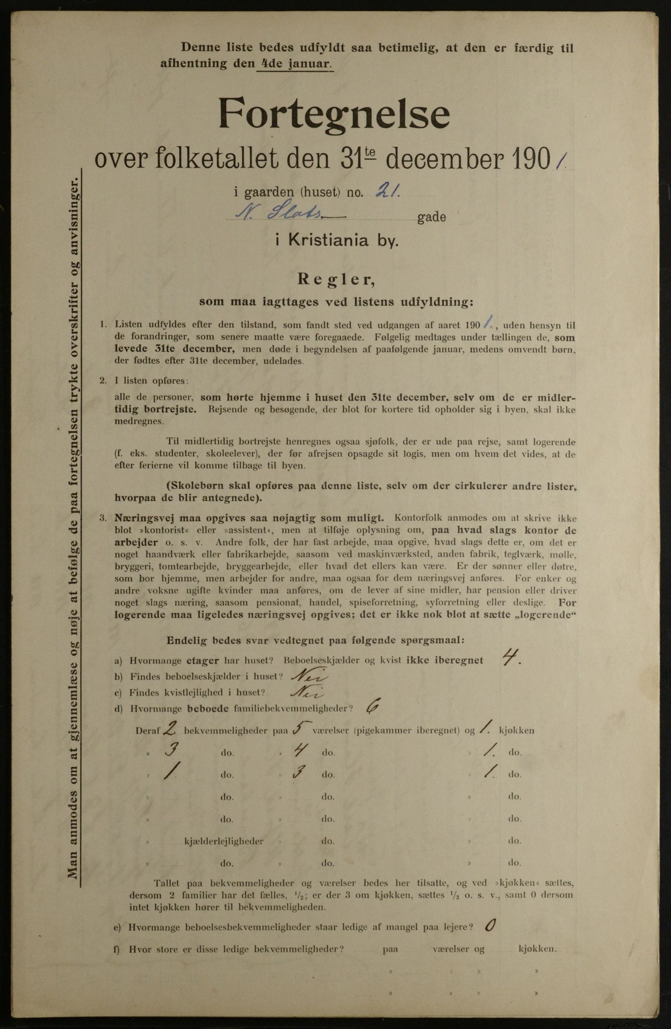 OBA, Municipal Census 1901 for Kristiania, 1901, p. 10665