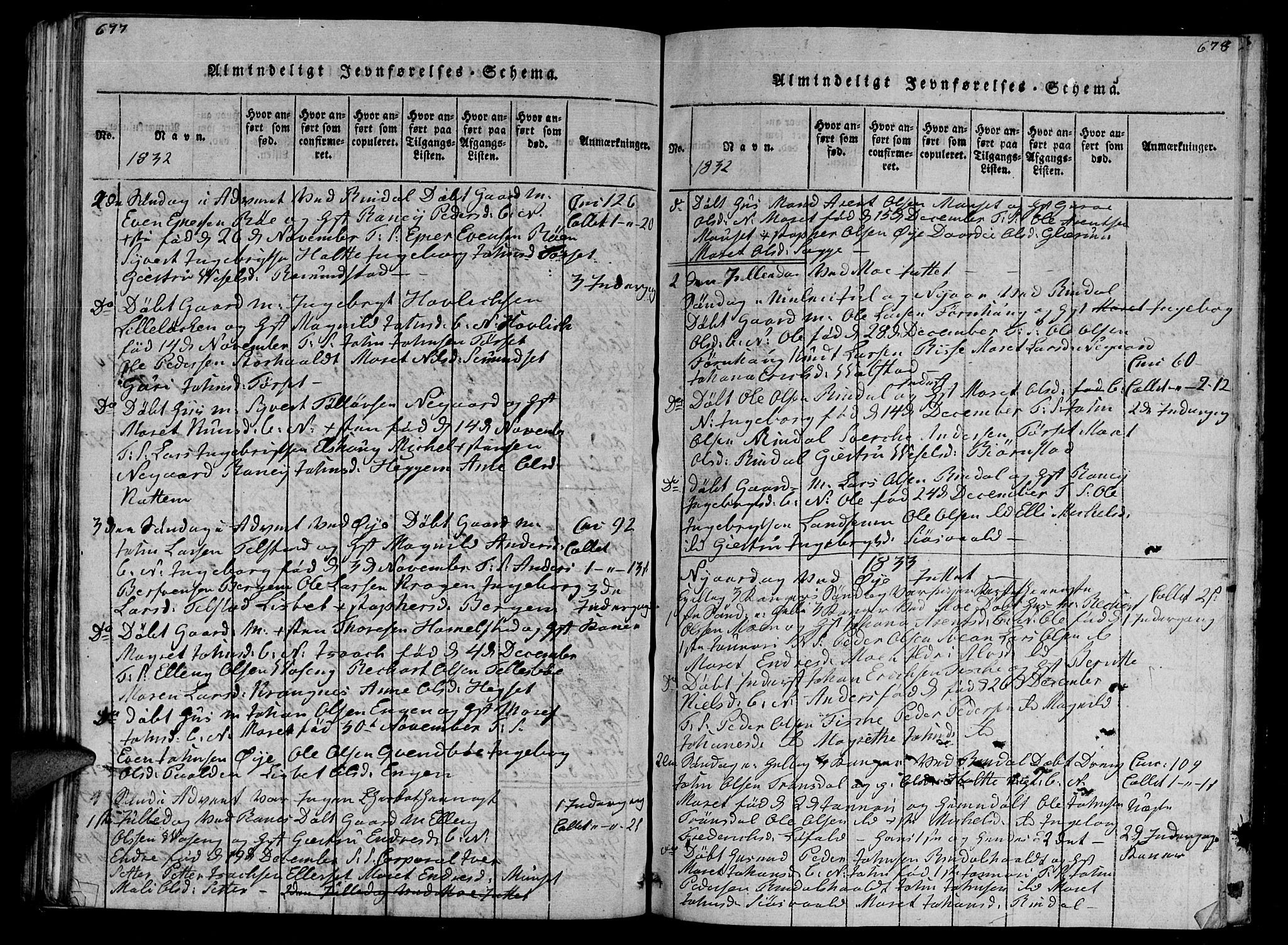 Ministerialprotokoller, klokkerbøker og fødselsregistre - Møre og Romsdal, AV/SAT-A-1454/595/L1050: Parish register (copy) no. 595C02, 1819-1834, p. 677-678