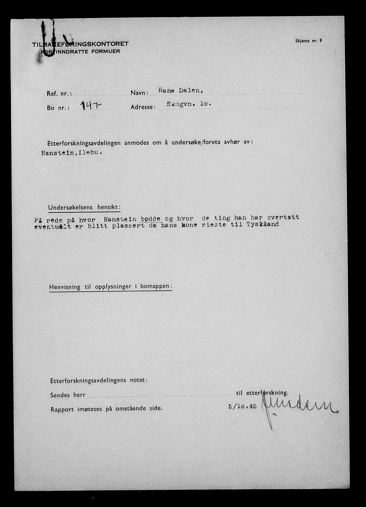 Justisdepartementet, Tilbakeføringskontoret for inndratte formuer, RA/S-1564/H/Hc/Hcc/L0929: --, 1945-1947, p. 314