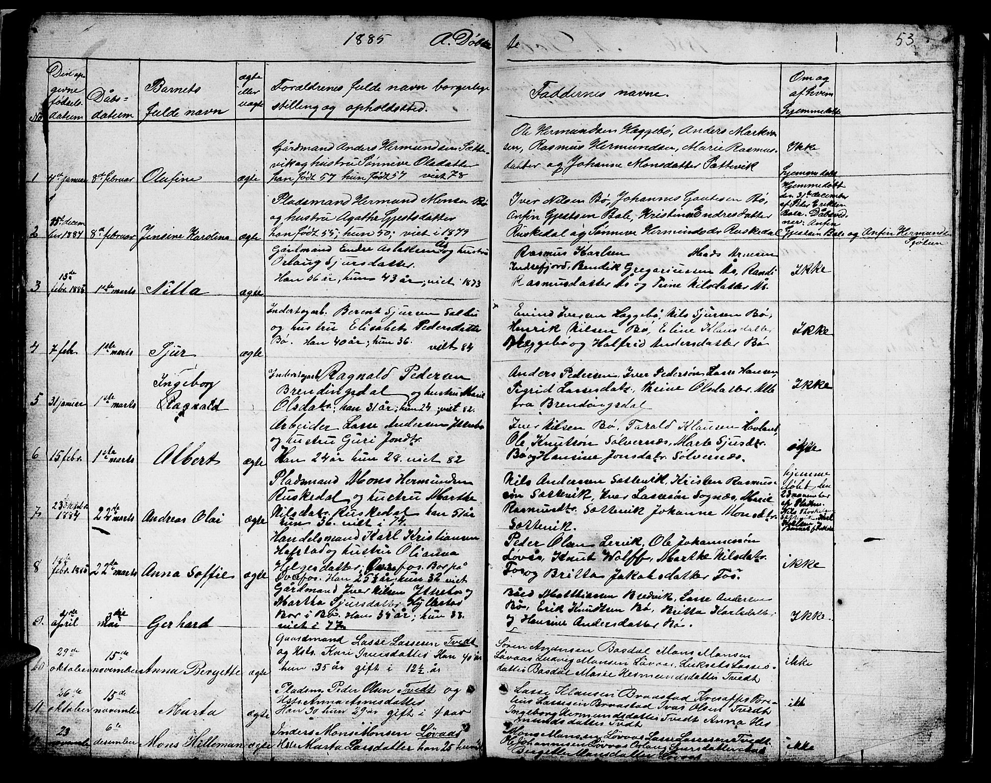 Hyllestad sokneprestembete, SAB/A-80401: Parish register (copy) no. B 1, 1854-1889, p. 53