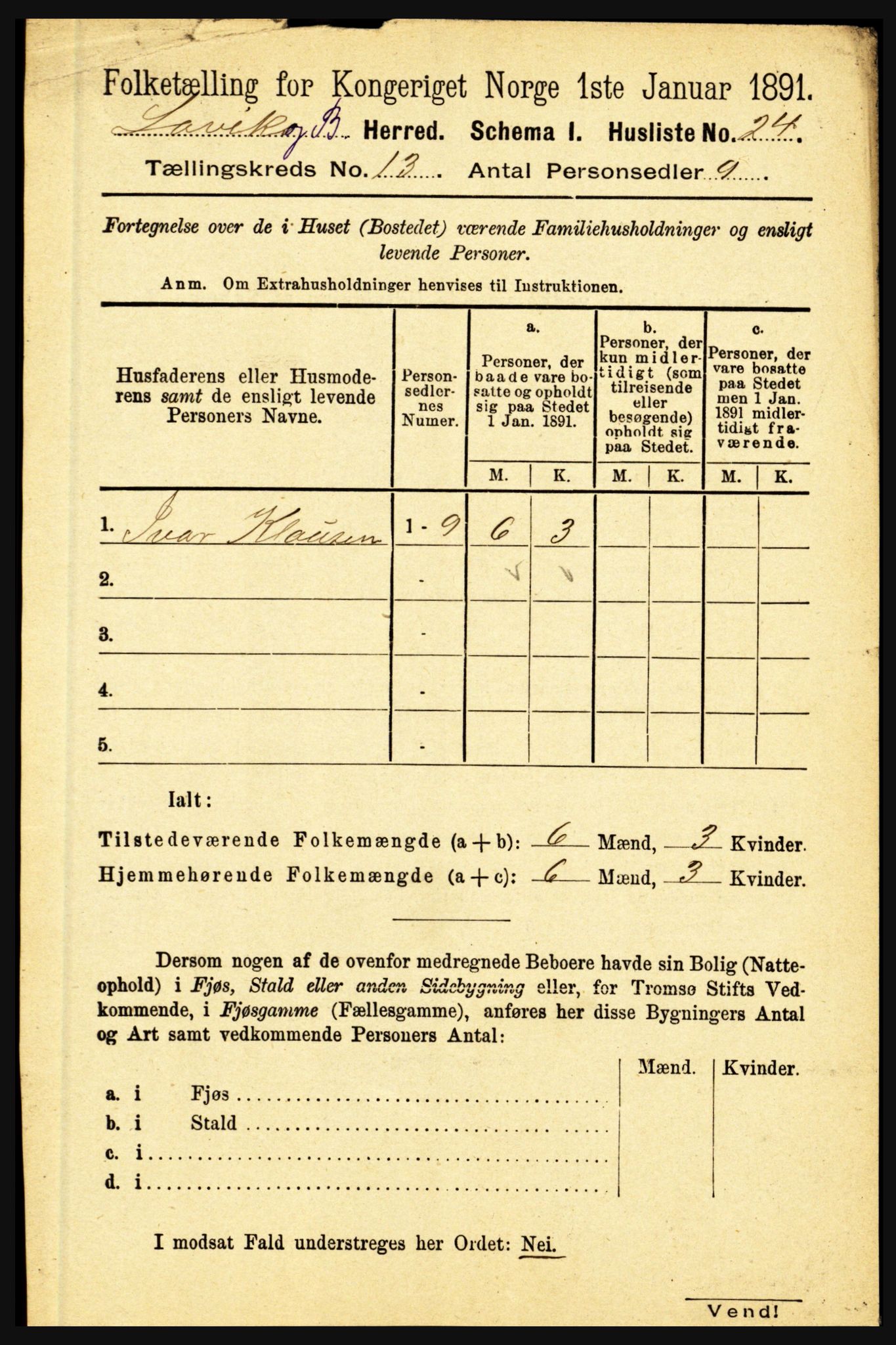 RA, 1891 census for 1415 Lavik og Brekke, 1891, p. 2515