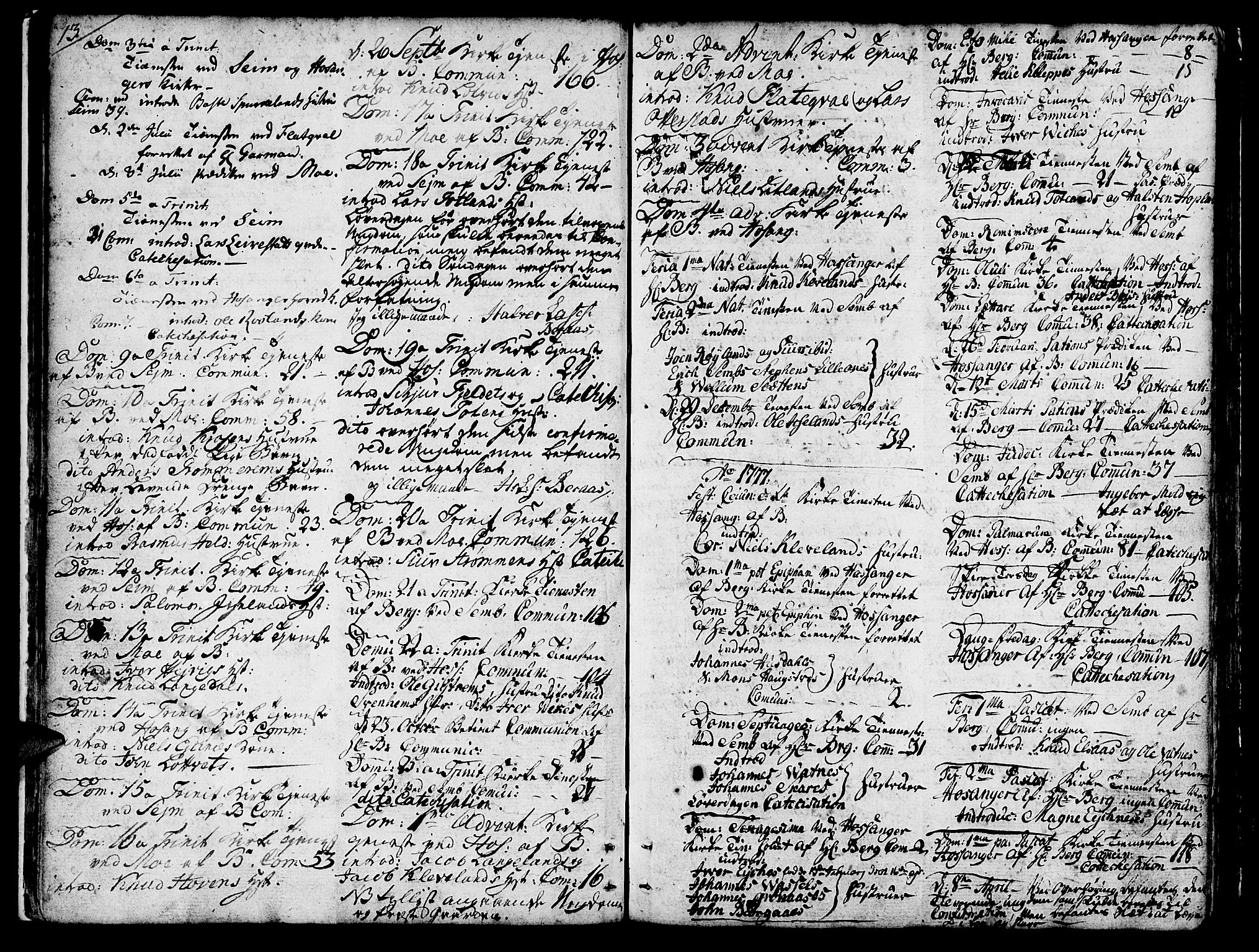 Hosanger sokneprestembete, SAB/A-75801/H/Haa: Parish register (official) no. A 2 /1, 1766-1793, p. 15