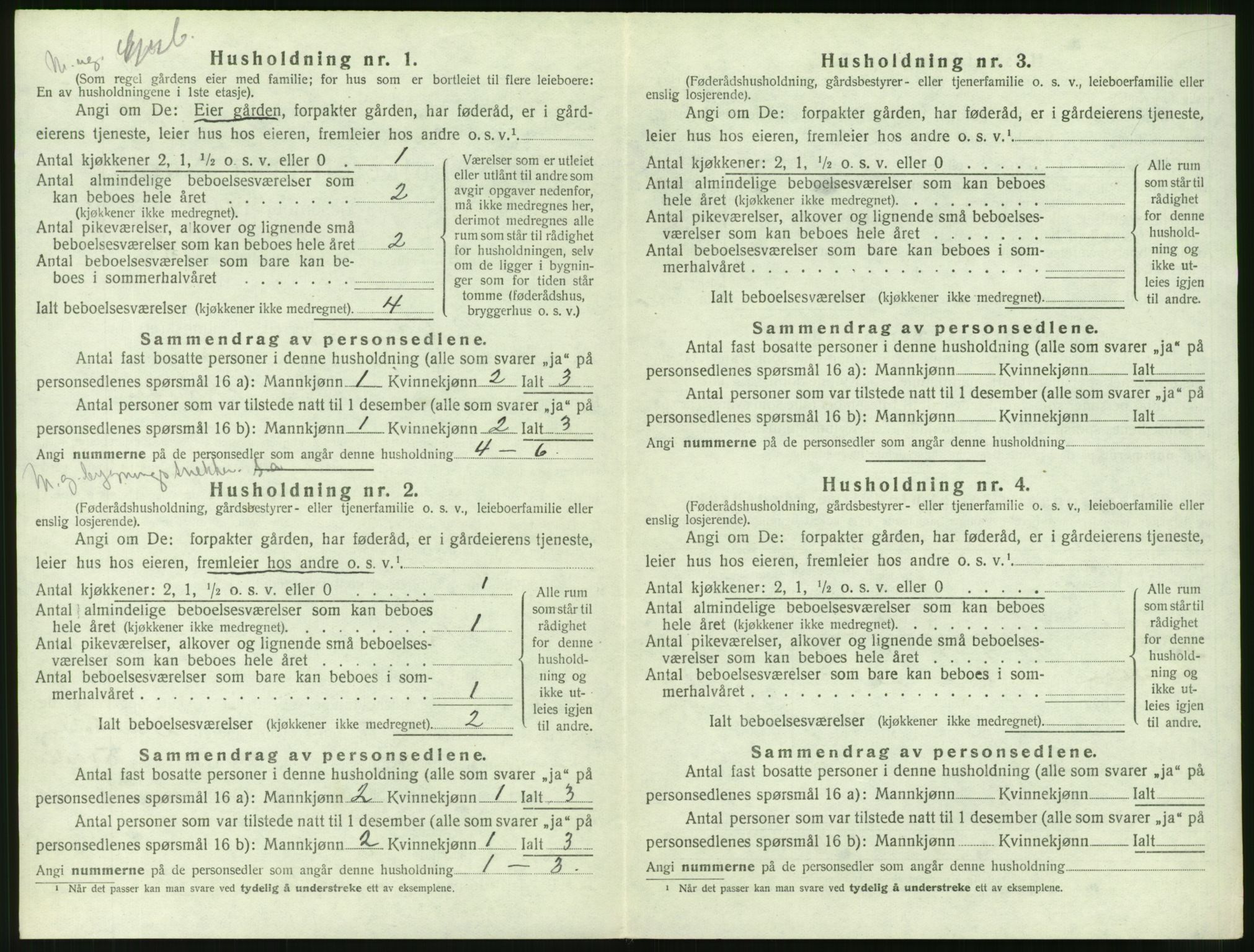 SAT, 1920 census for Grytten, 1920, p. 549