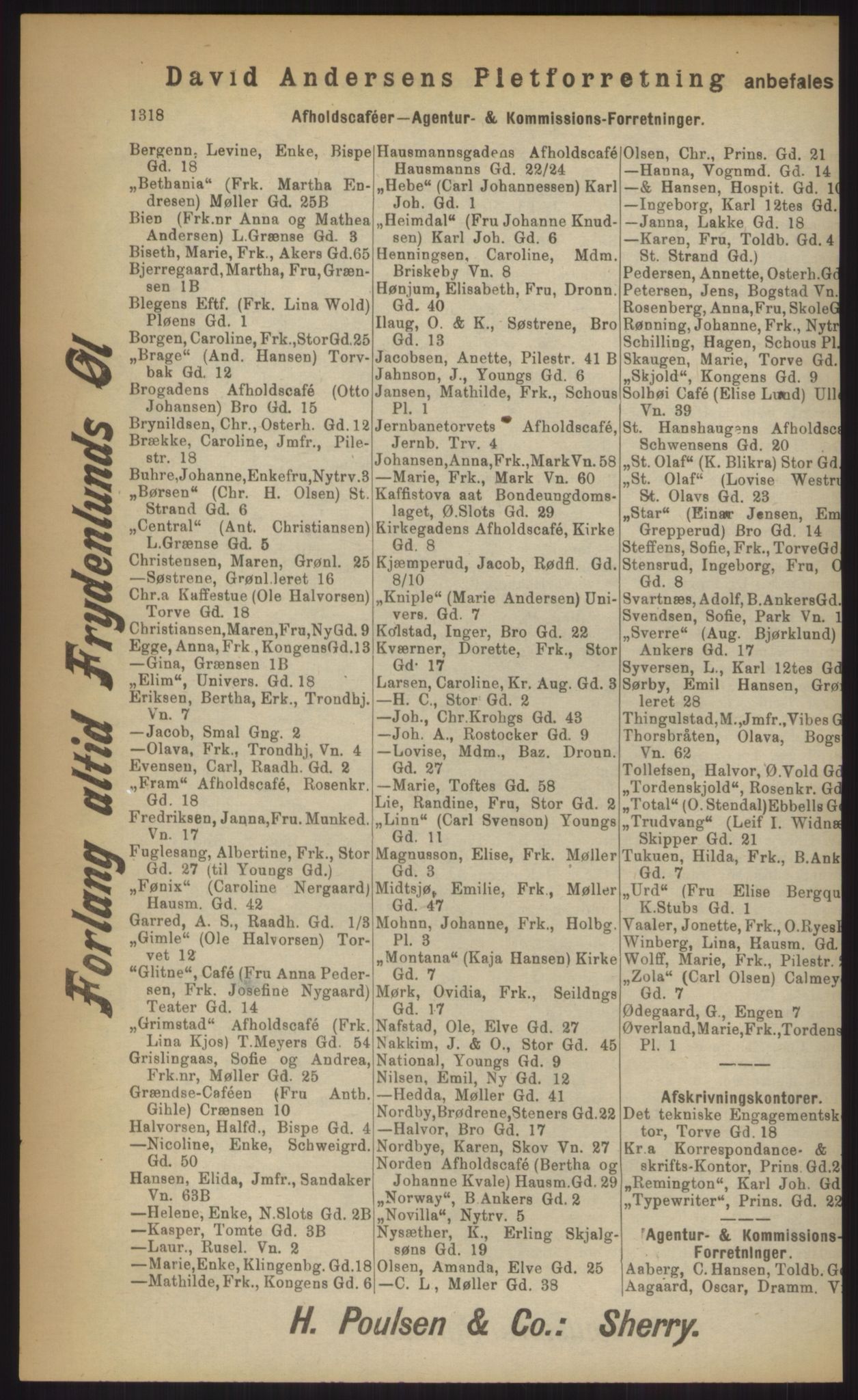 Kristiania/Oslo adressebok, PUBL/-, 1903, p. 1318