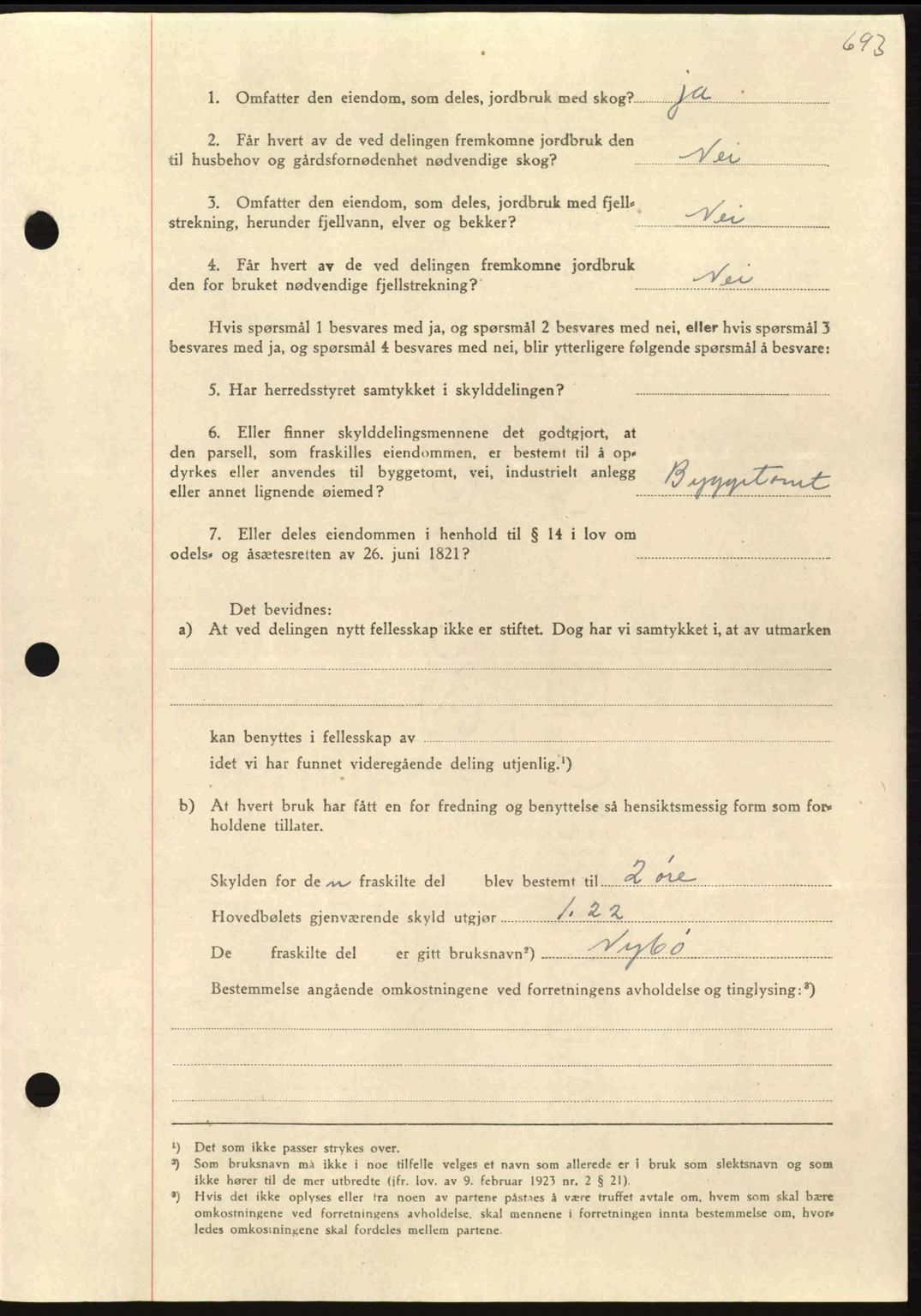 Nordmøre sorenskriveri, AV/SAT-A-4132/1/2/2Ca: Mortgage book no. A96, 1943-1944, Diary no: : 2672/1943