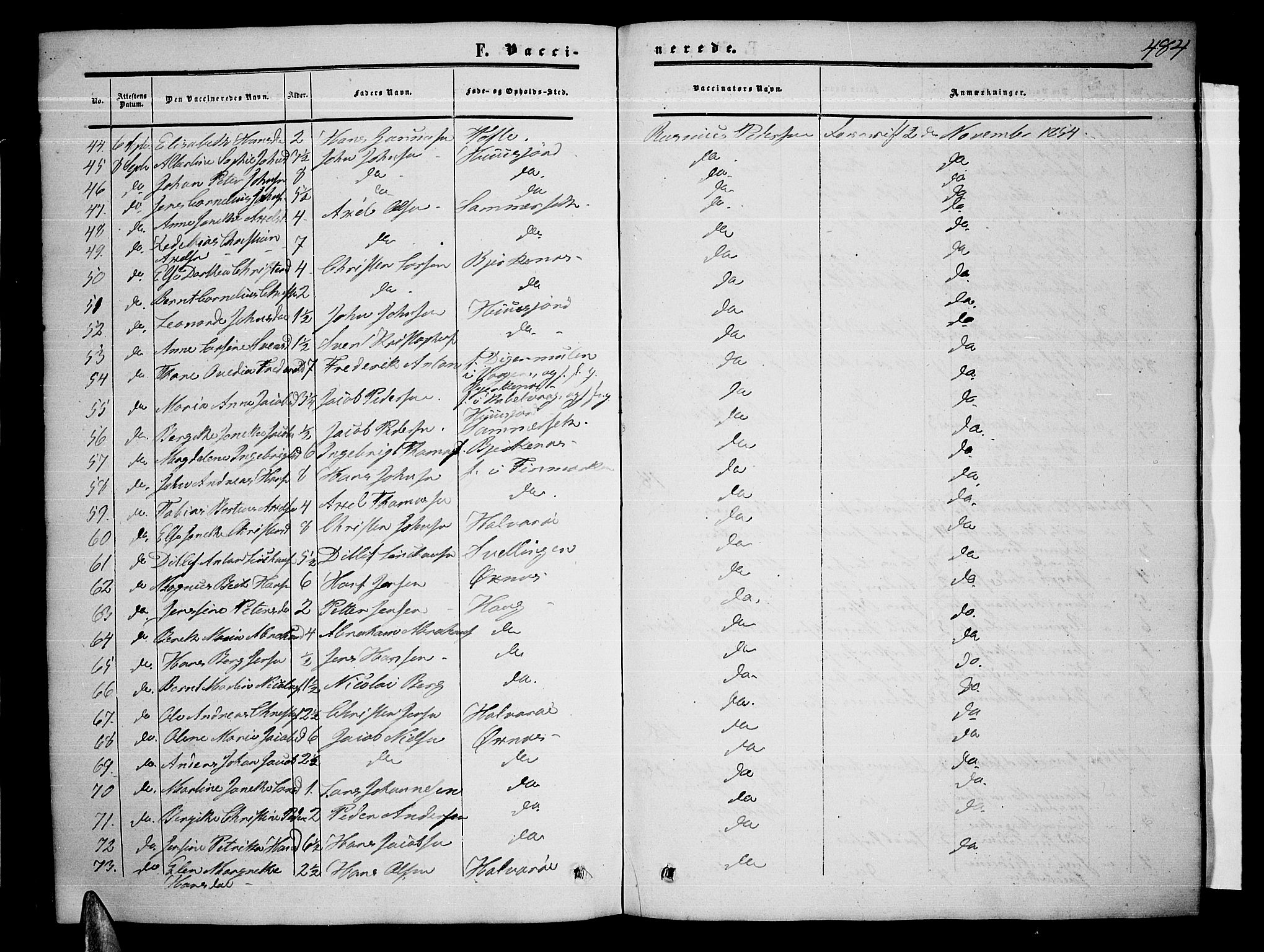 Ministerialprotokoller, klokkerbøker og fødselsregistre - Nordland, AV/SAT-A-1459/872/L1046: Parish register (copy) no. 872C02, 1852-1879, p. 484