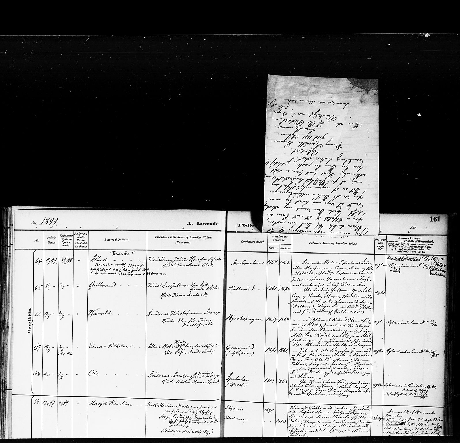 Eidsvoll prestekontor Kirkebøker, AV/SAO-A-10888/F/Fa/L0004: Parish register (official) no. I 4, 1891-1900, p. 161