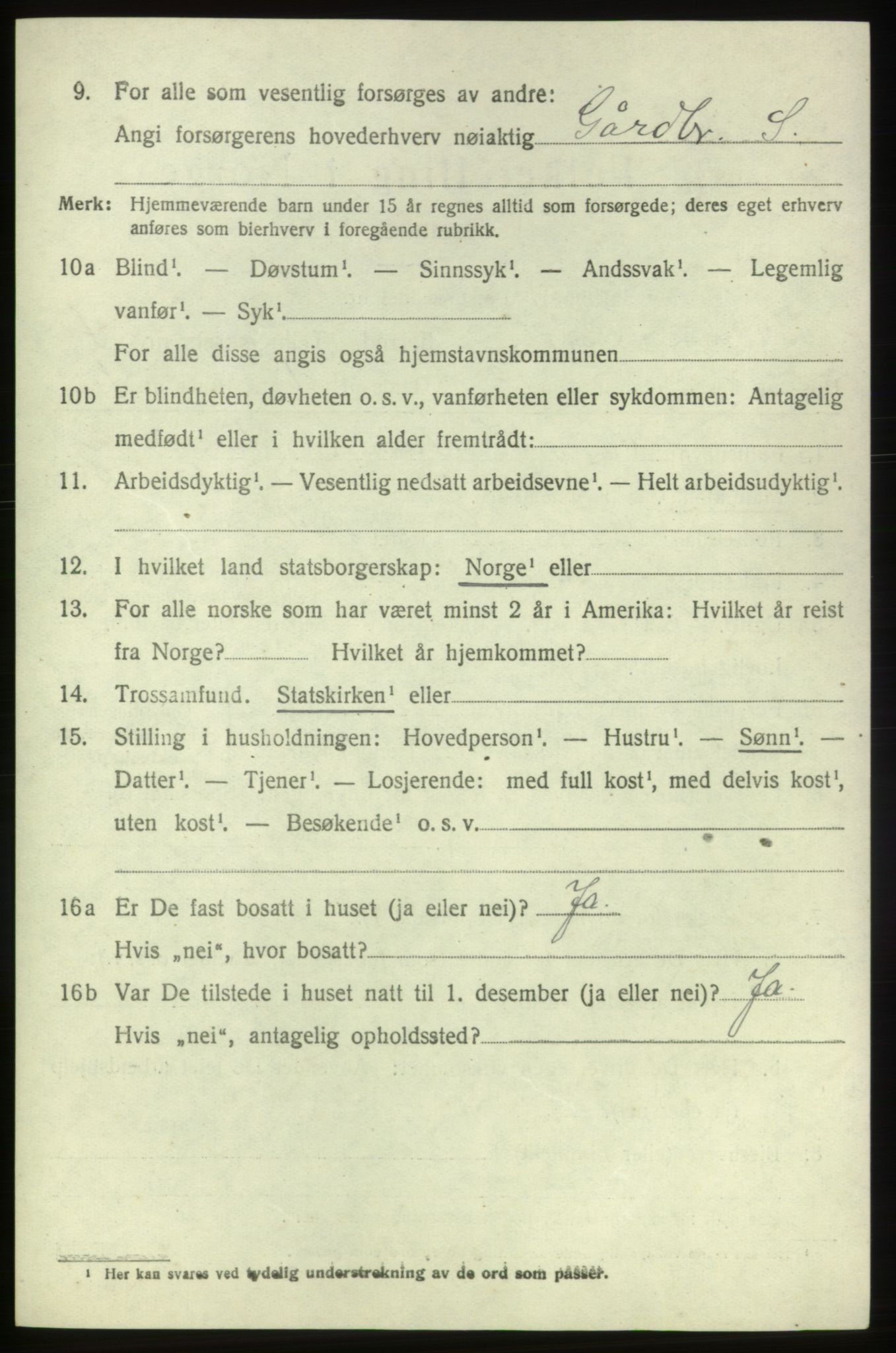 SAB, 1920 census for Bremnes, 1920, p. 1839