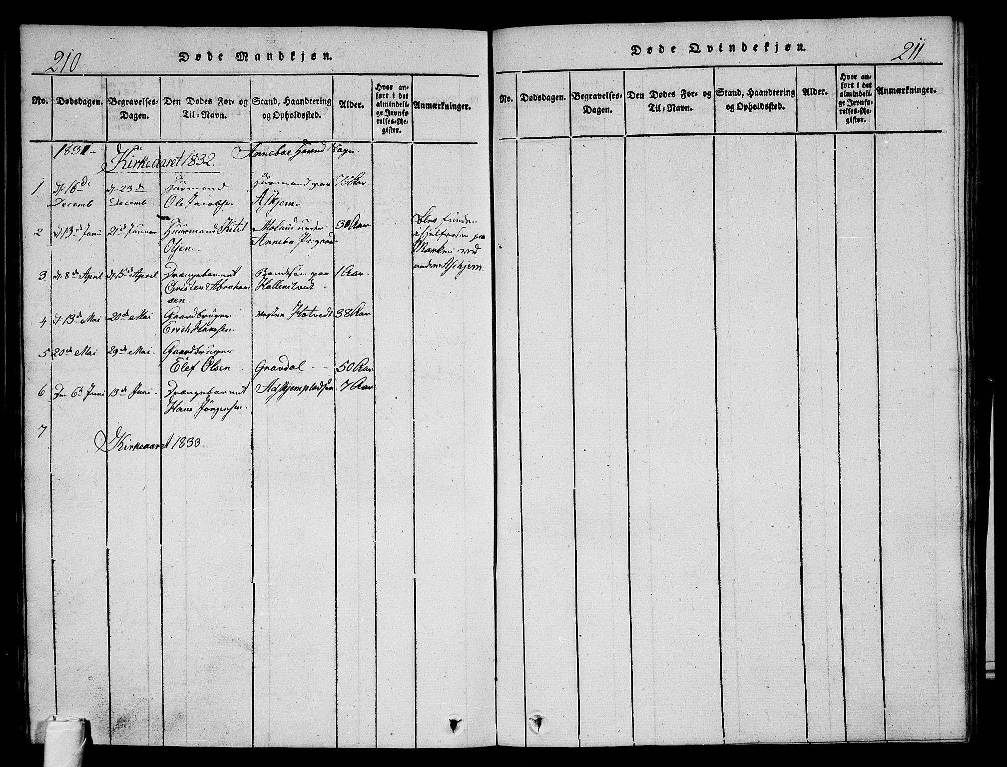 Andebu kirkebøker, AV/SAKO-A-336/G/Ga/L0002: Parish register (copy) no. I 2 /1, 1823-1832, p. 210-211