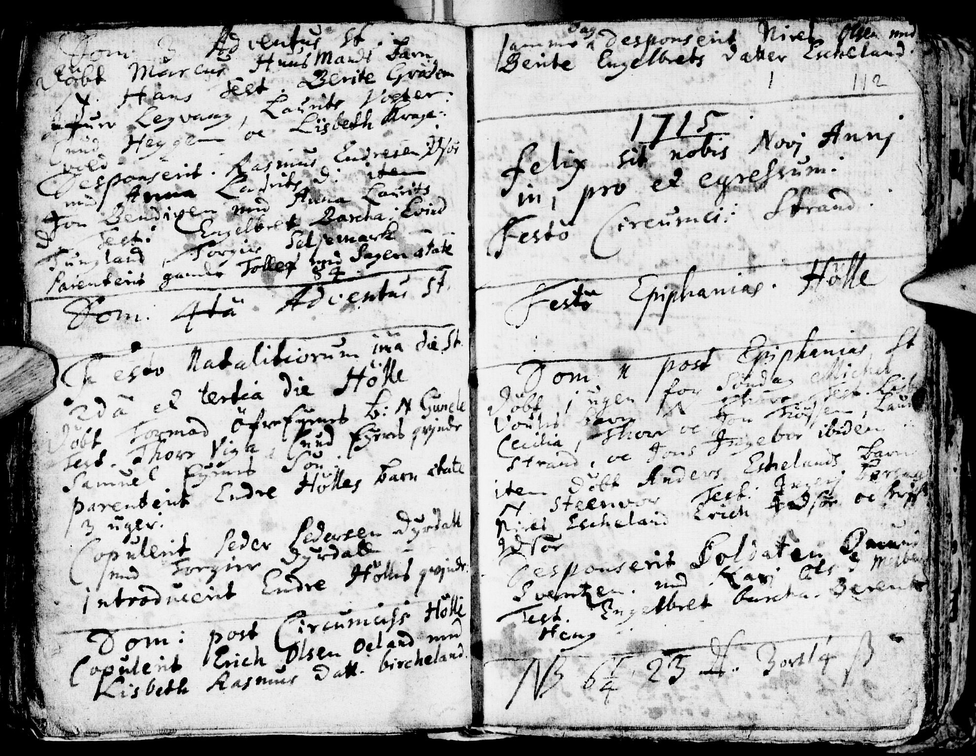 Strand sokneprestkontor, SAST/A-101828/H/Ha/Haa/L0001: Parish register (official) no. A 1, 1702-1745, p. 112