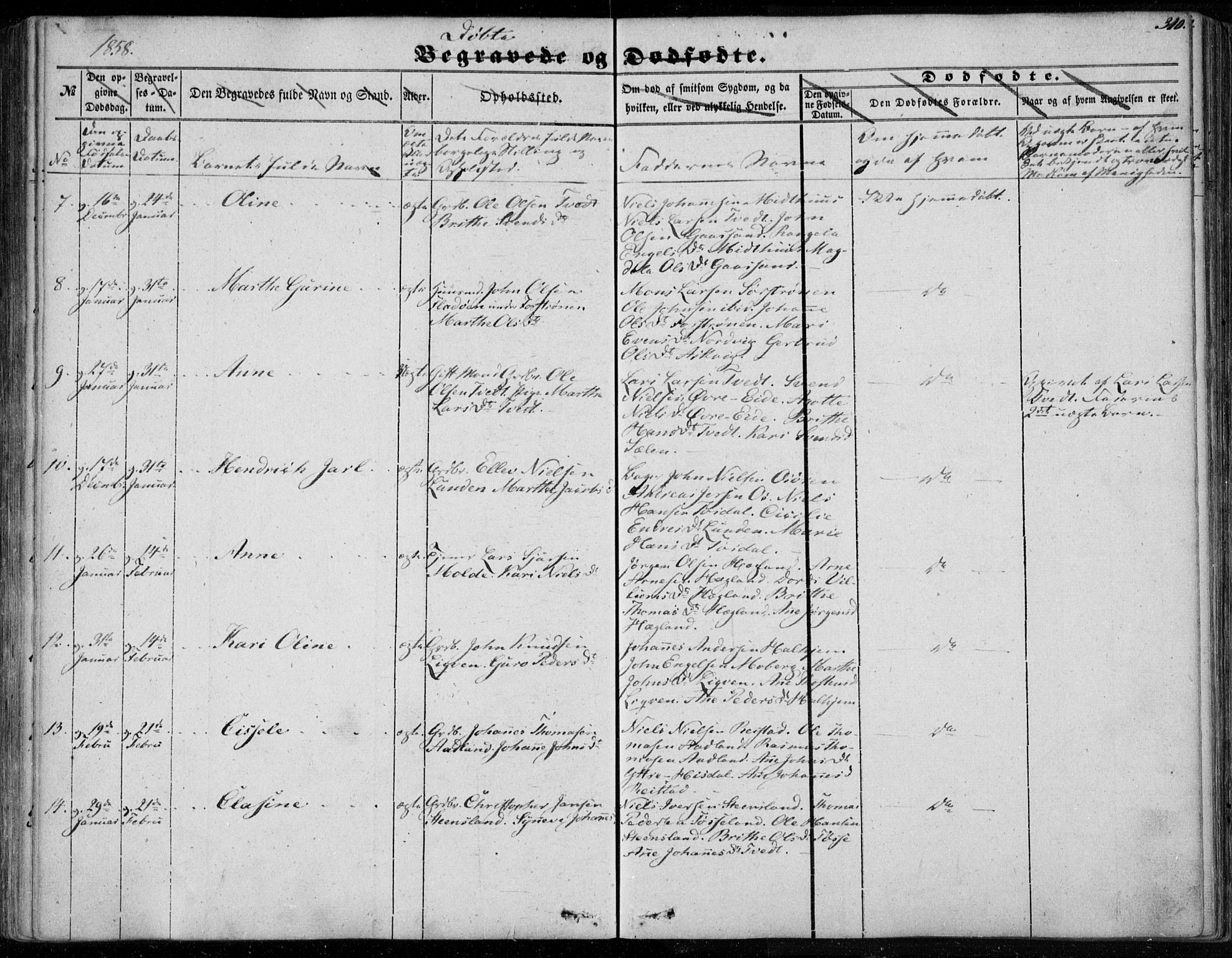 Os sokneprestembete, SAB/A-99929: Parish register (official) no. A 16, 1851-1859, p. 310