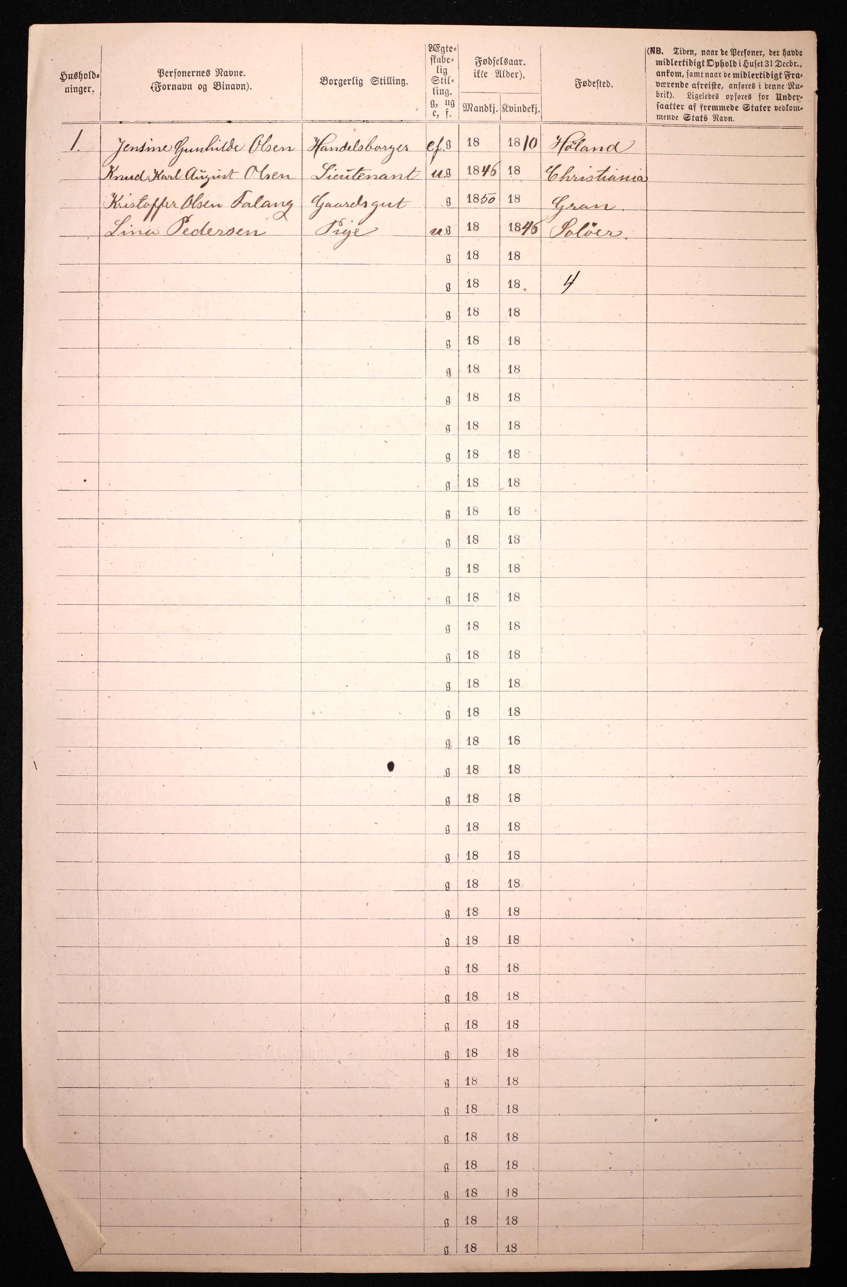 RA, 1870 census for 0301 Kristiania, 1870, p. 2784